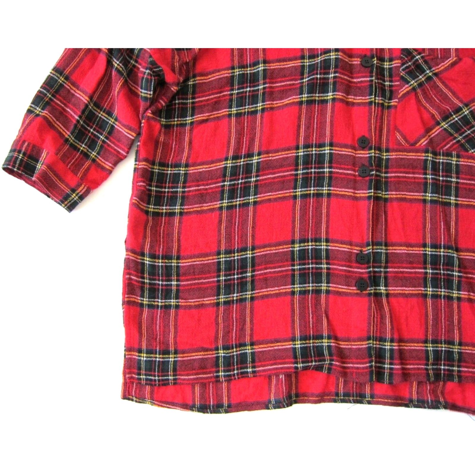 Zara Zara Basics Wool Blend Red Plaid Button Down 3/4 Sleeve Blouse M Womens Size M / US 6-8 / IT 42-44 - 7 Thumbnail