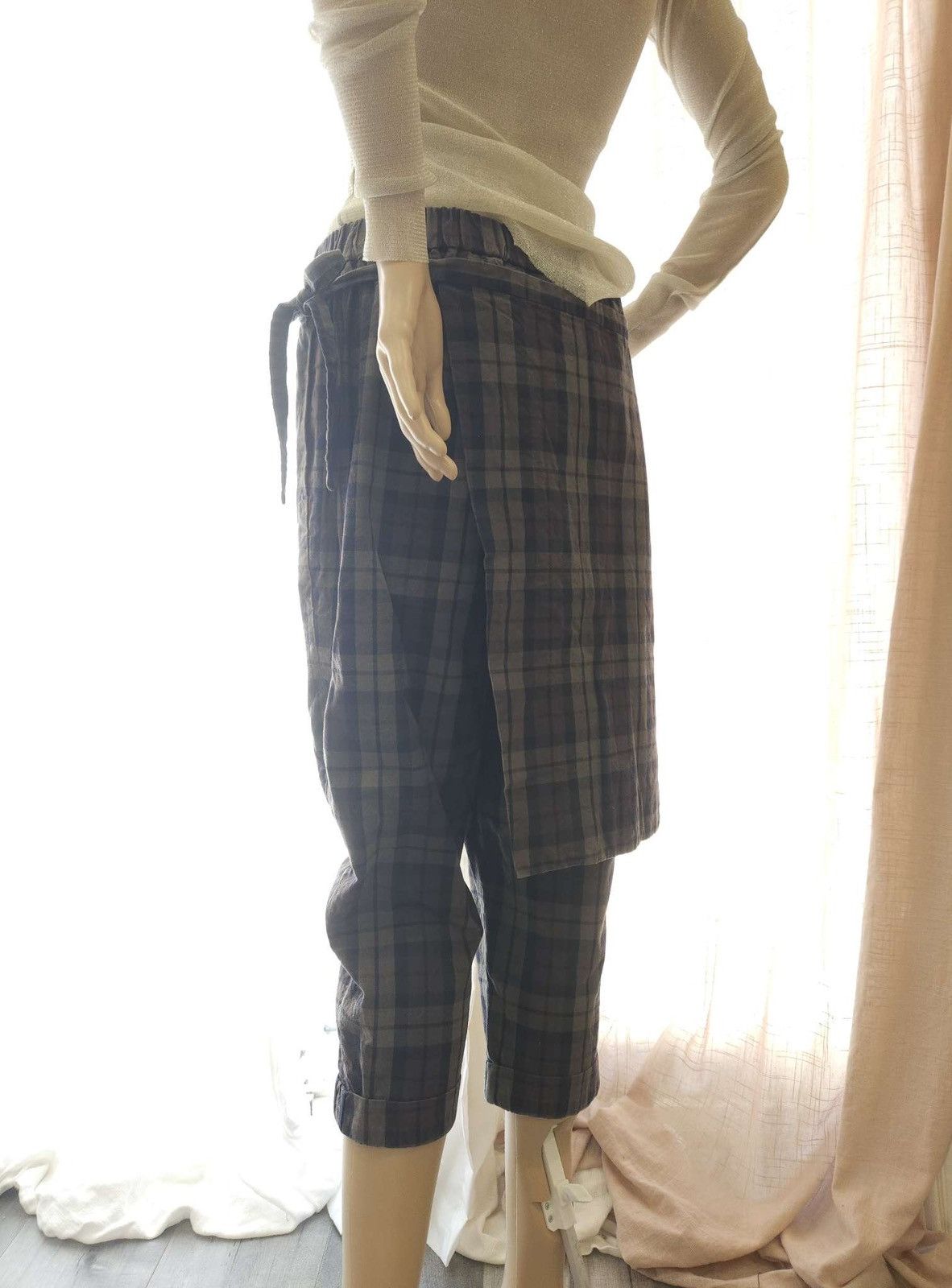 Vintage Rare Vintage Tie Wrap Skirt Cropped Pants Set By Whiplë Size 29" - 1 Thumbnail
