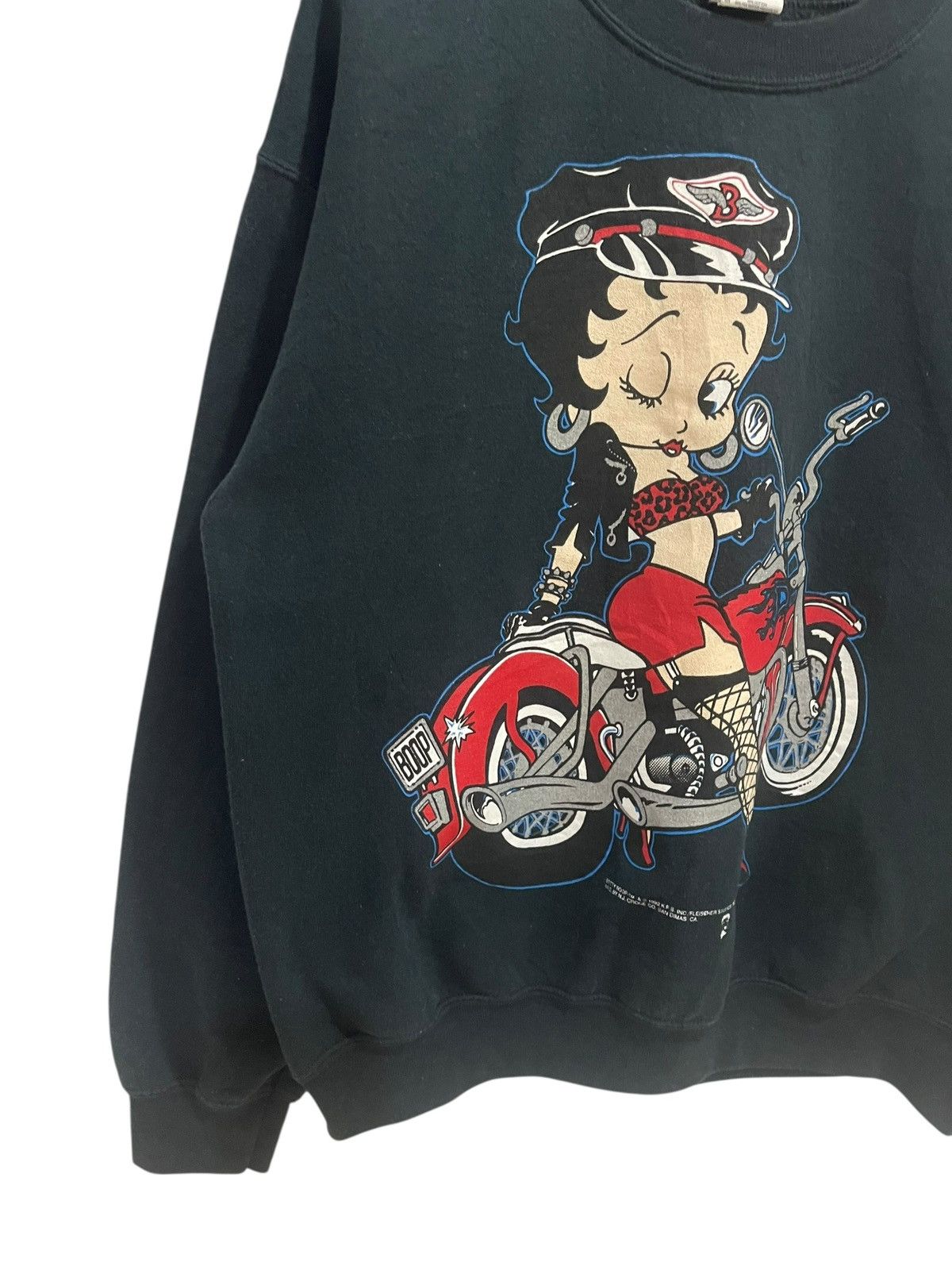 Vintage Vintage 90's Betty Boop Motorcycle Crewneck Sweatshirt Size US M / EU 48-50 / 2 - 4 Thumbnail