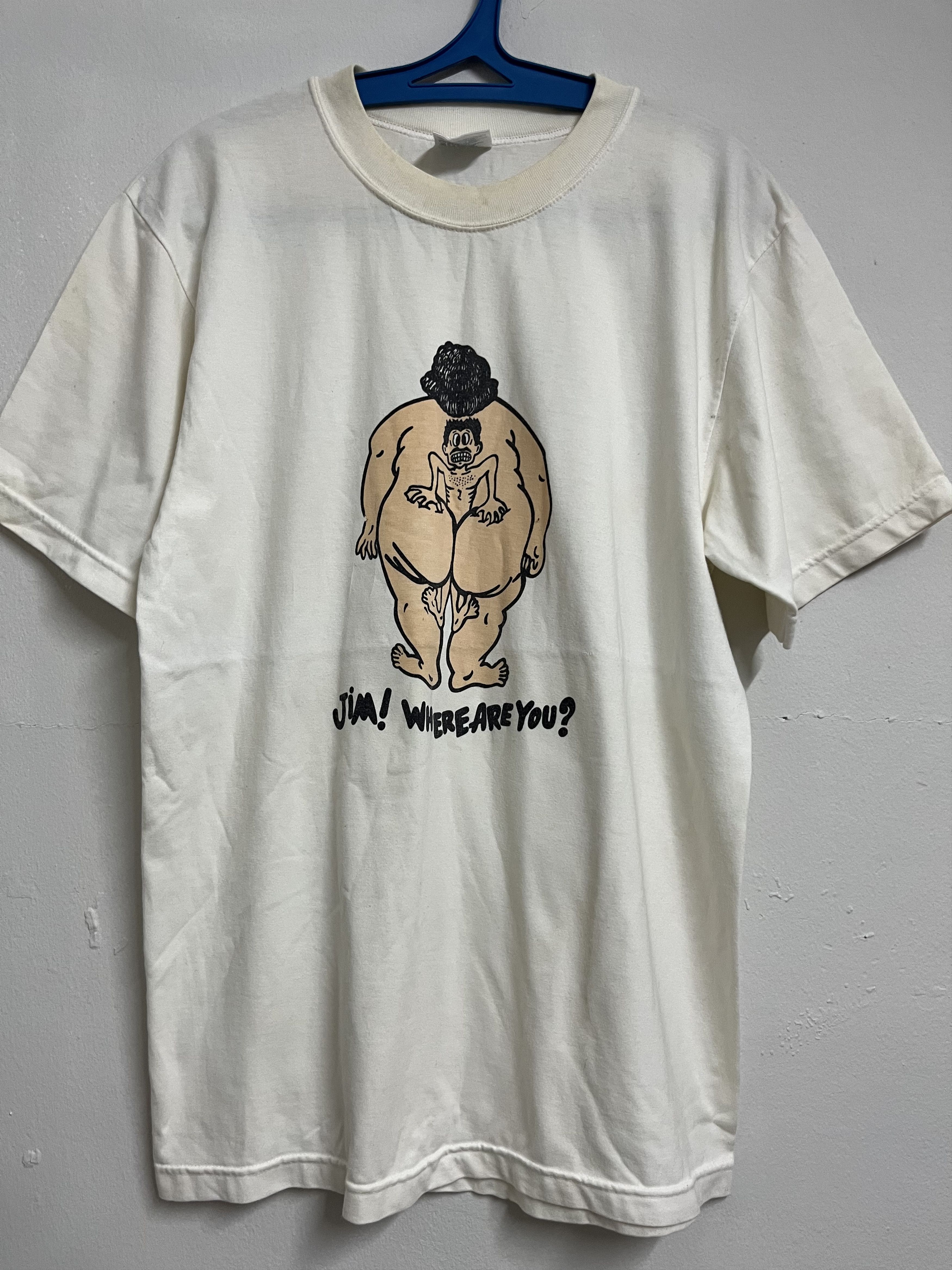 Vintage 🔥 90s Jim,Where Is You Health Advisor Againts Obesity Tee Size US M / EU 48-50 / 2 - 1 Thumbnail