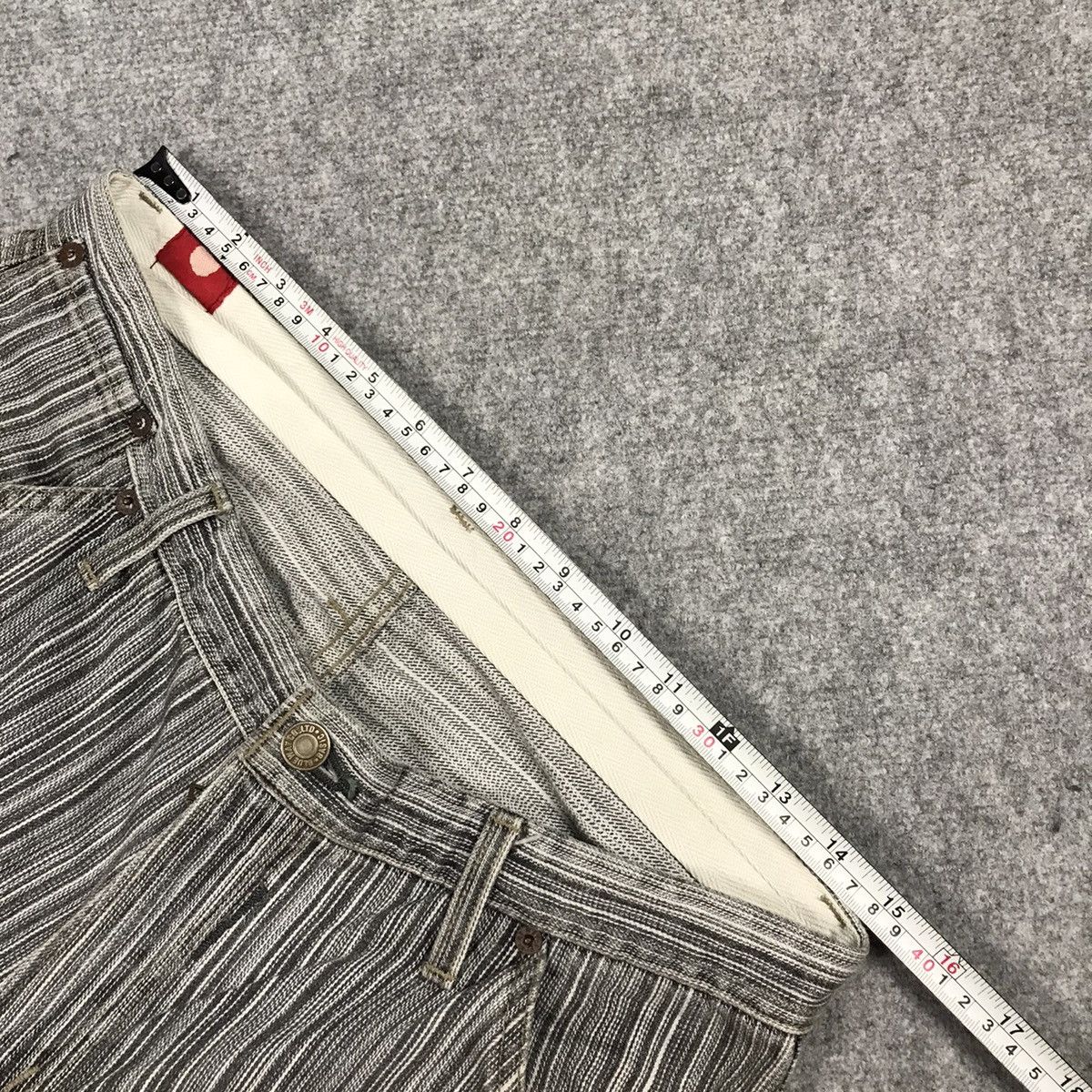 14th Addiction × If Six Was Nine × Japanese Brand BLUE WAY STRIPED STYLE JAPAN BAGGY DENIM PANTS Size US 30 / EU 46 - 16 Thumbnail