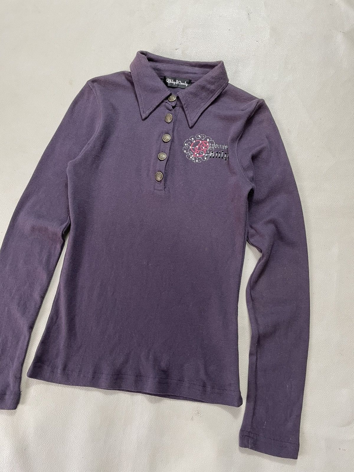 GOA Rikky & candy - Poem Polo longsleeve Half button y2k Size M / US 6-8 / IT 42-44 - 3 Thumbnail