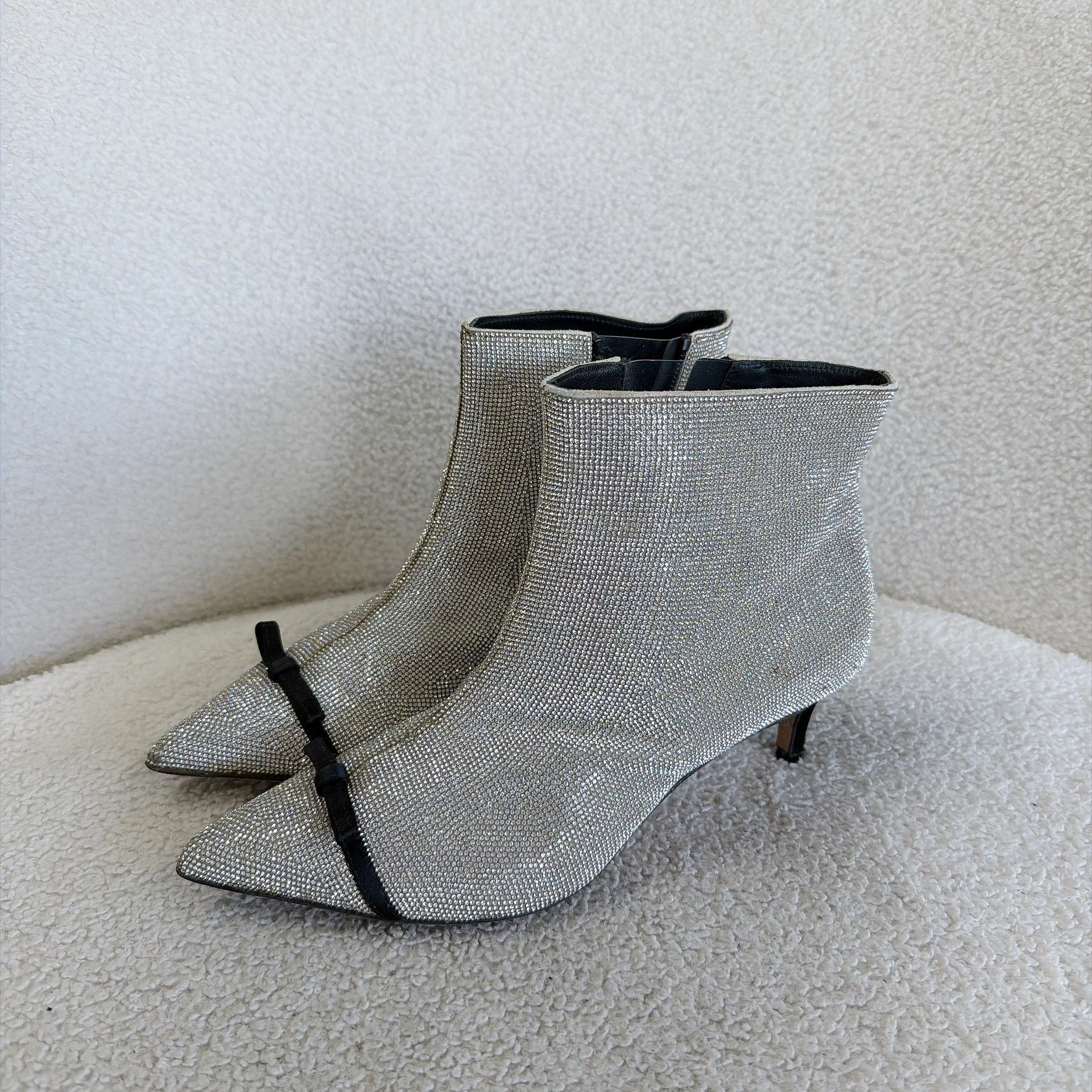 Other Marco de Vincenzo Silver Pave Stiletto Ankle Boots 37 Size US 6.5 / IT 36.5 - 1 Thumbnail