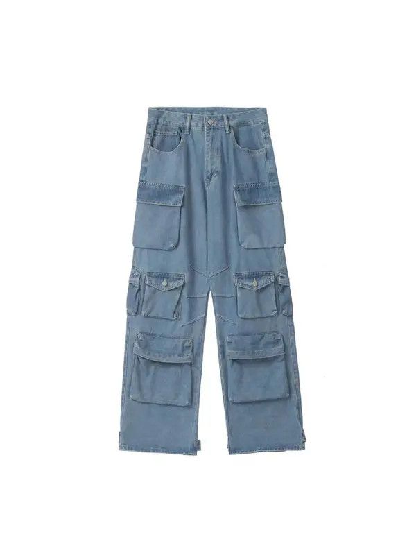 Japanese Brand Street vintage workwear multi-pocket baggy jeans Size US 32 / EU 48 - 5 Thumbnail