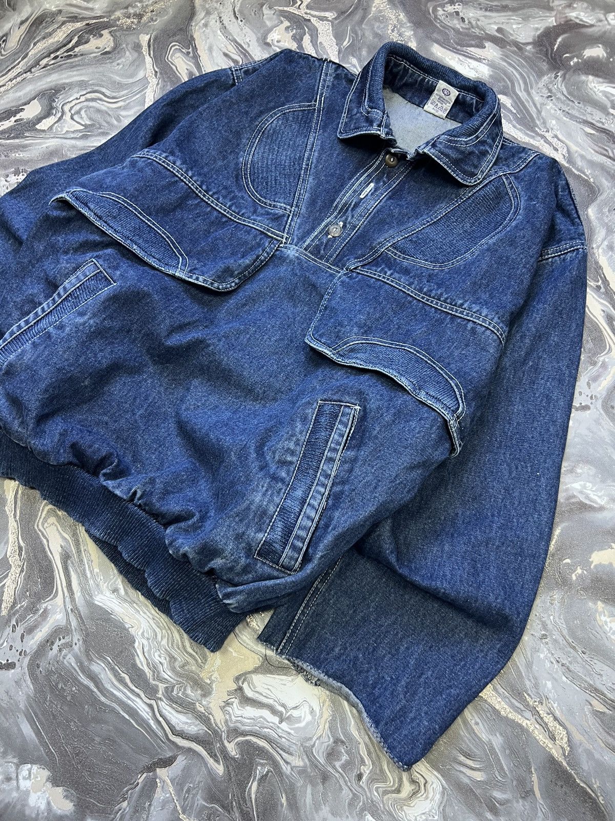 Japanese Brand × Vintage Y2K DENIM BOX FIT VINTAGE ANORAK JACKET RAP Size US M / EU 48-50 / 2 - 3 Thumbnail
