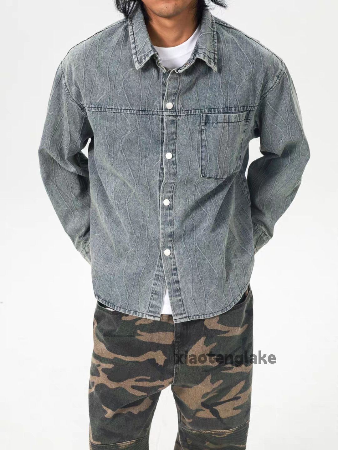 Vintage Unisex washed faded loose baggy hiphop cargo shirt Size US M / EU 48-50 / 2 - 1 Thumbnail