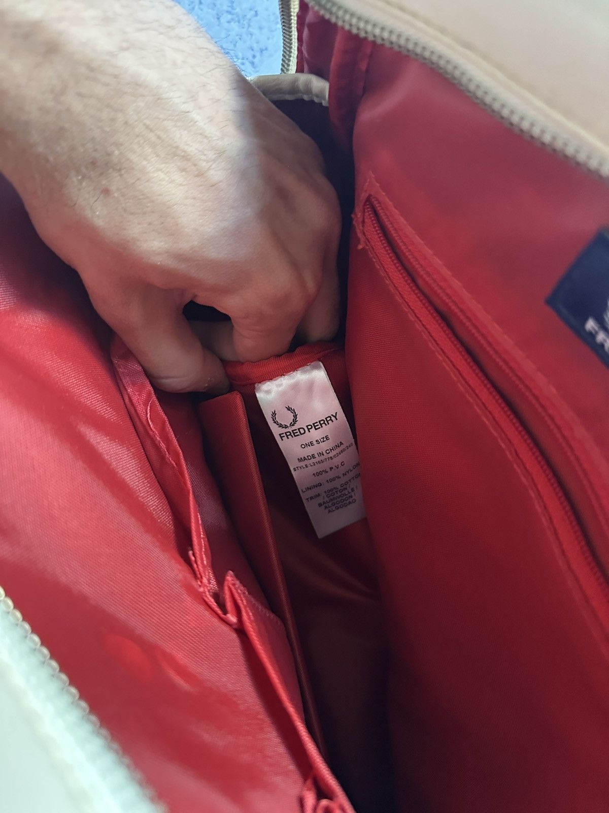 Fred Perry Fred Perry Red White Vintage Bowling Bag Y2K Mod Retro Size ONE SIZE - 5 Thumbnail