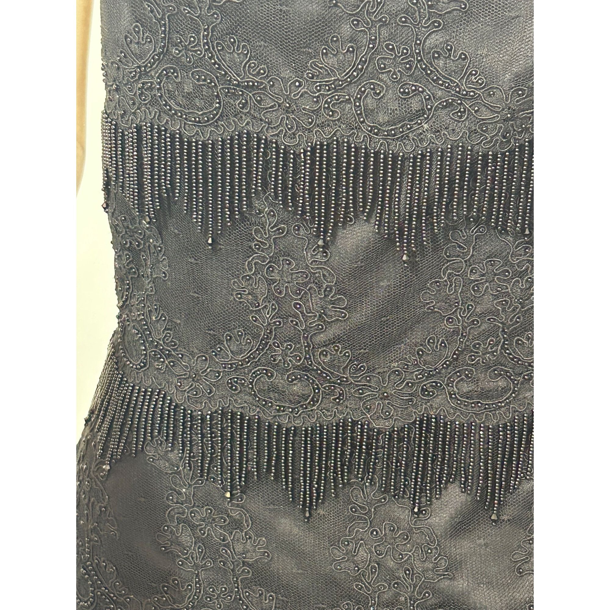 Other Carmen Marc Valvo Black Dress 8 Sheath Flapper Style Tiered Size M / US 6-8 / IT 42-44 - 15 Thumbnail