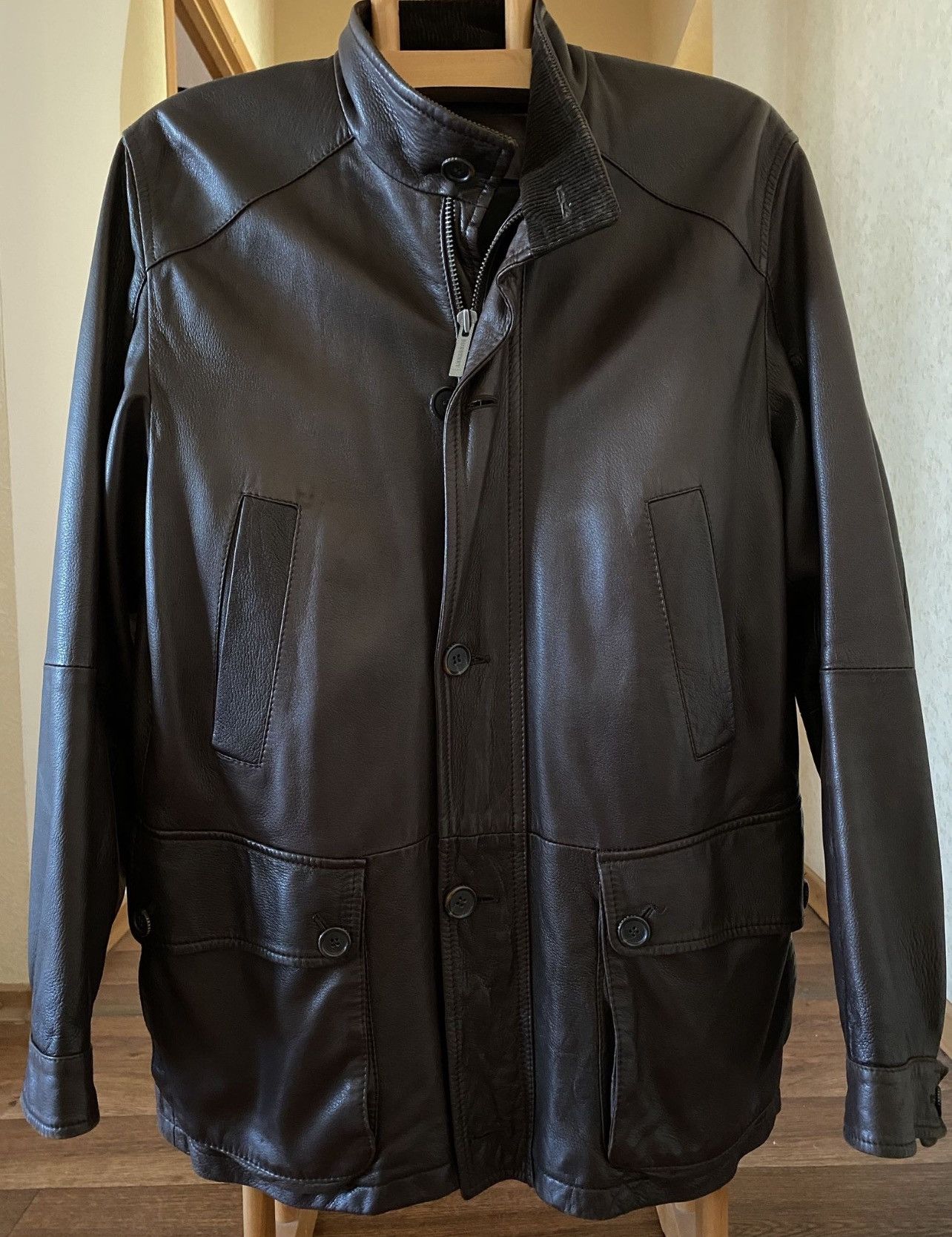 Burberry Burberry Black Leather Jacket Size US L / EU 52-54 / 3 - 1 Thumbnail