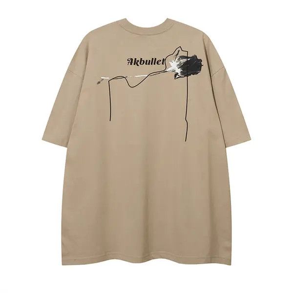 Japanese Brand Rina Khaki Rose Print Vintage Casual T-shirt for Men Size US L / EU 52-54 / 3 - 8 Thumbnail