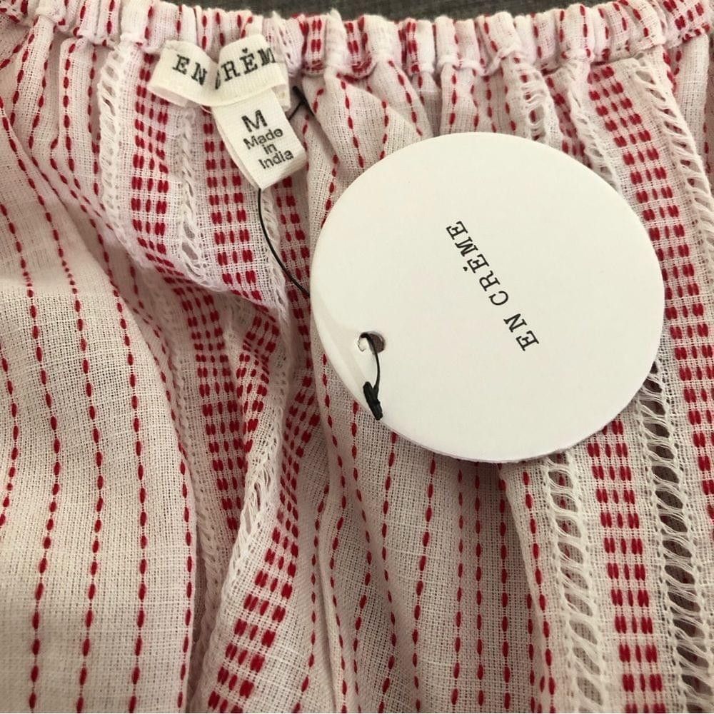 Other NWT retro oversized blouse red white pin striped pompons M Size M / US 6-8 / IT 42-44 - 4 Thumbnail