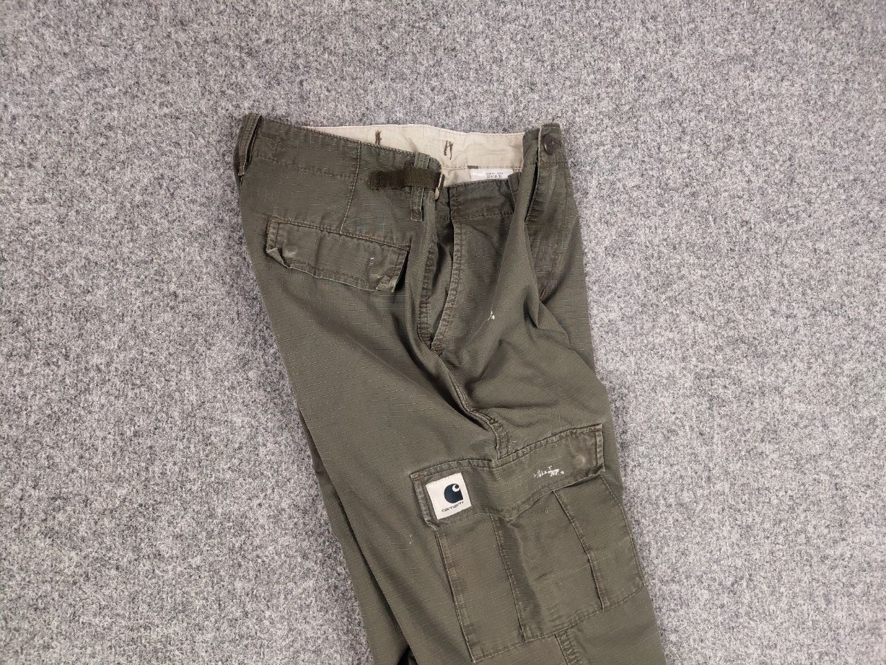 Carhartt Vintage 90's Carhartt Aventura Distressed Olive Cargo Pants Size US 28 / EU 44 - 14 Thumbnail
