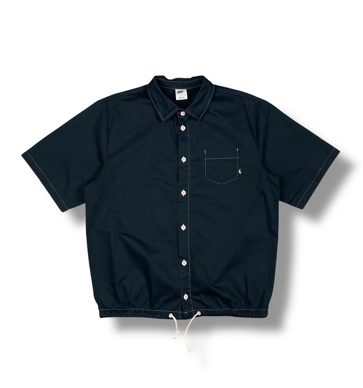 Nike Nike Club Drawstring Hem Button Up Shirt Black Size S Size US S / EU 44-46 / 1 - 1 Thumbnail
