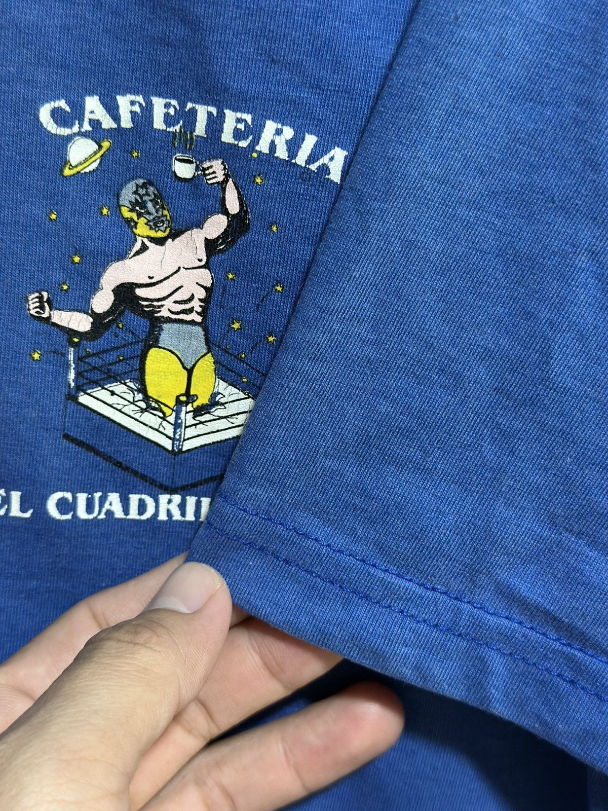 Vintage × WWE × WWF Vintage Cafeteria El Cuadratero Mexico Faded Tee Size US M / EU 48-50 / 2 - 4 Thumbnail