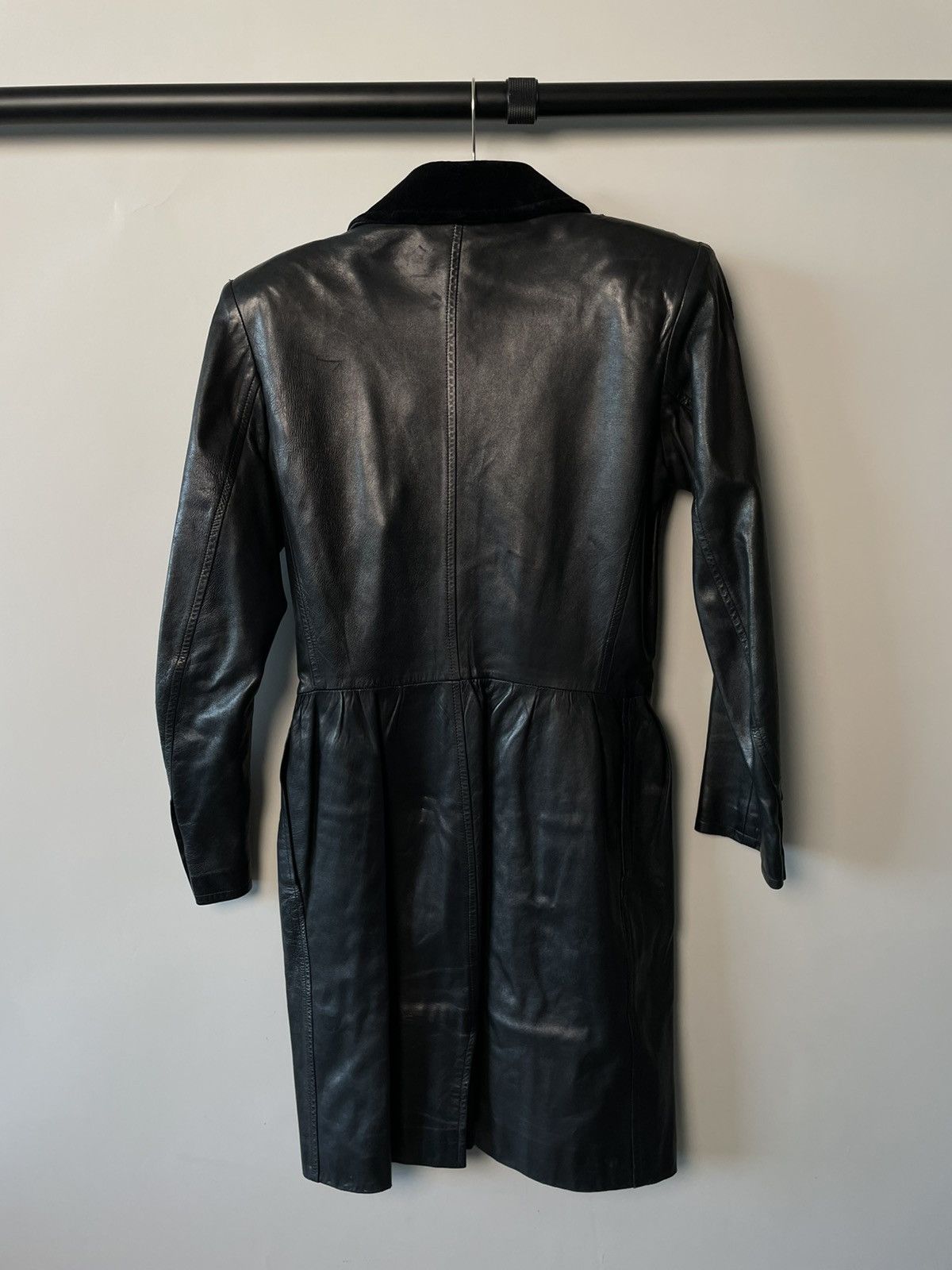 Saint Laurent Paris Saint Laurent Paris Rive Gauche 80s Leather Coat Size ONE SIZE - 3 Thumbnail