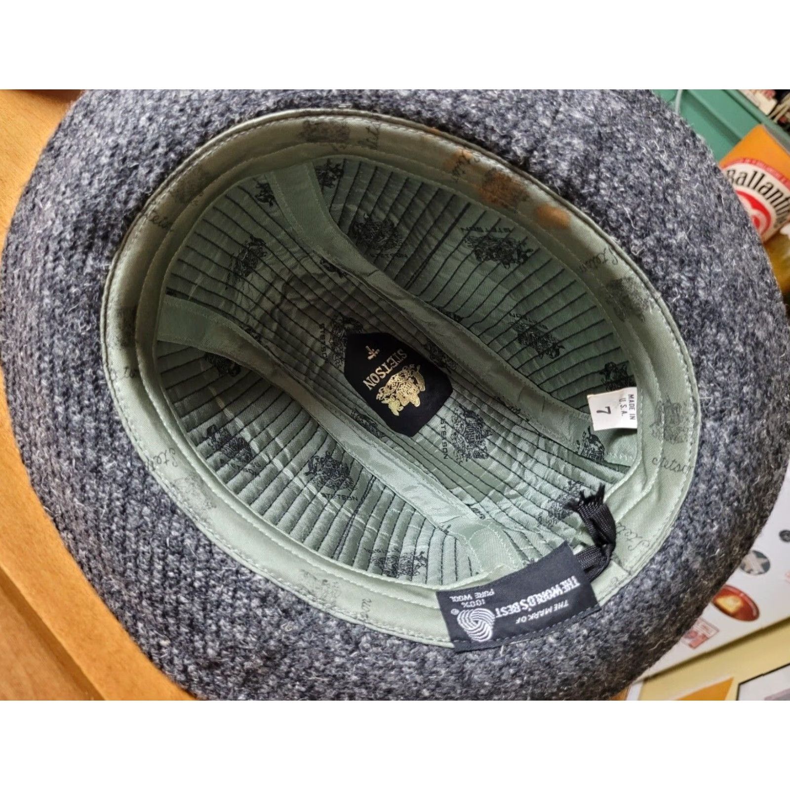 Vintage VTG Stetson Tweed Wool Fedora Hat Medium Wool Feathers Brown M Mens Hat 7 Size ONE SIZE - 6 Thumbnail