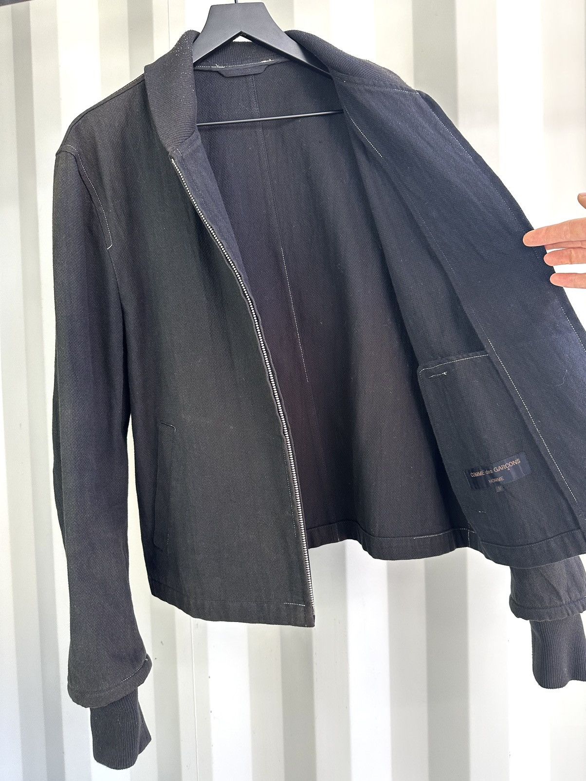 Comme des Garcons Homme Contrast Stitch Cotton Zip Bomber Jacket Size US M / EU 48-50 / 2 - 4 Thumbnail
