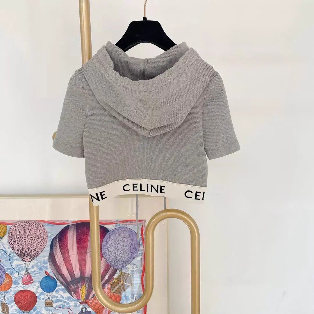 Celine Celine cropped knit hoodie M Pre-Owned Size M / US 6-8 / IT 42-44 - 4 Thumbnail