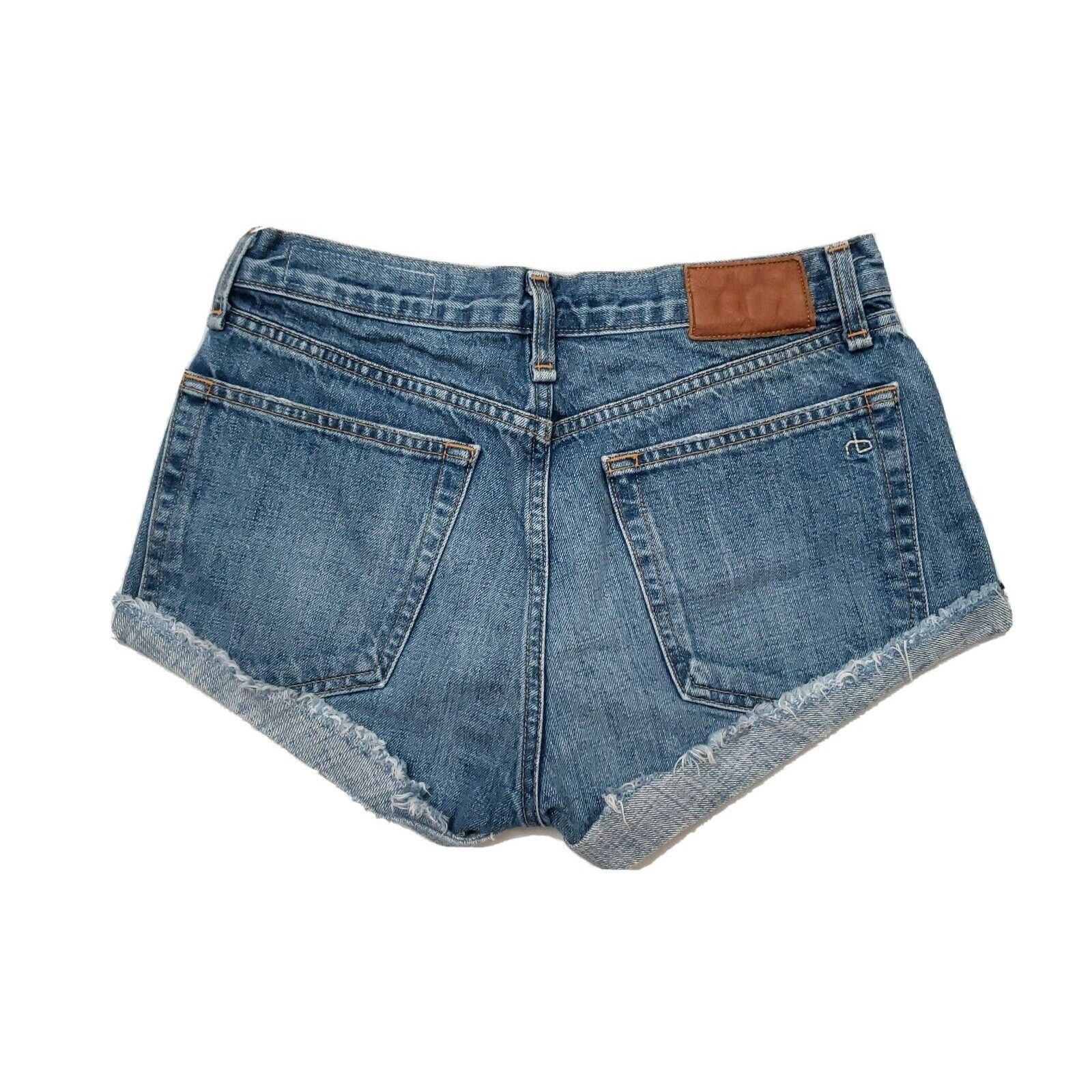 Rag & Bone Rag & Bone Marilyn Fly Denim Cut Off Short In Weston 24 W 26 Size 24" / US 00 / IT 34 - 4 Thumbnail