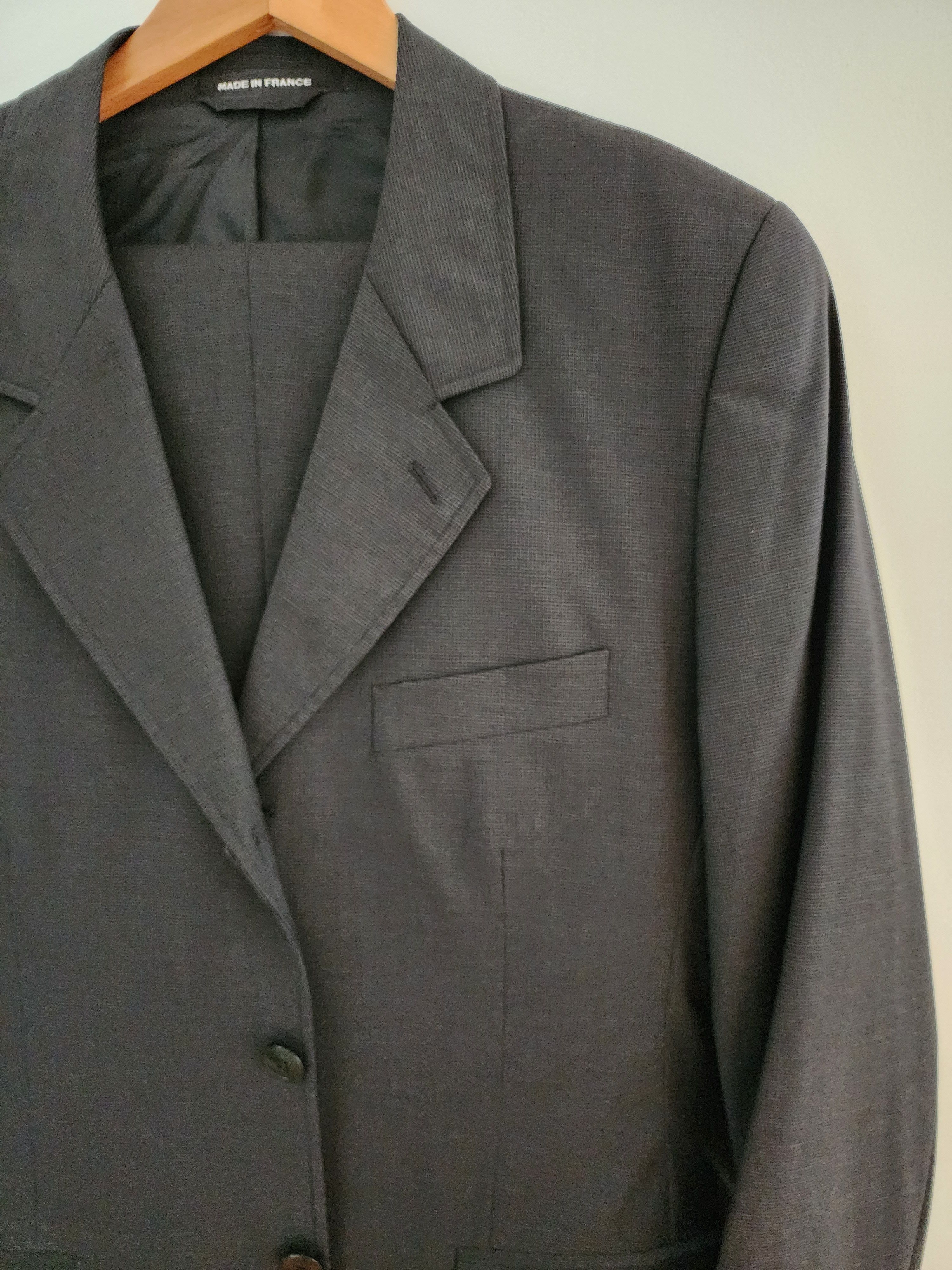 Agnes B Suit Jacket 50 (M/L) & 34 Pants Grey 100% Wool