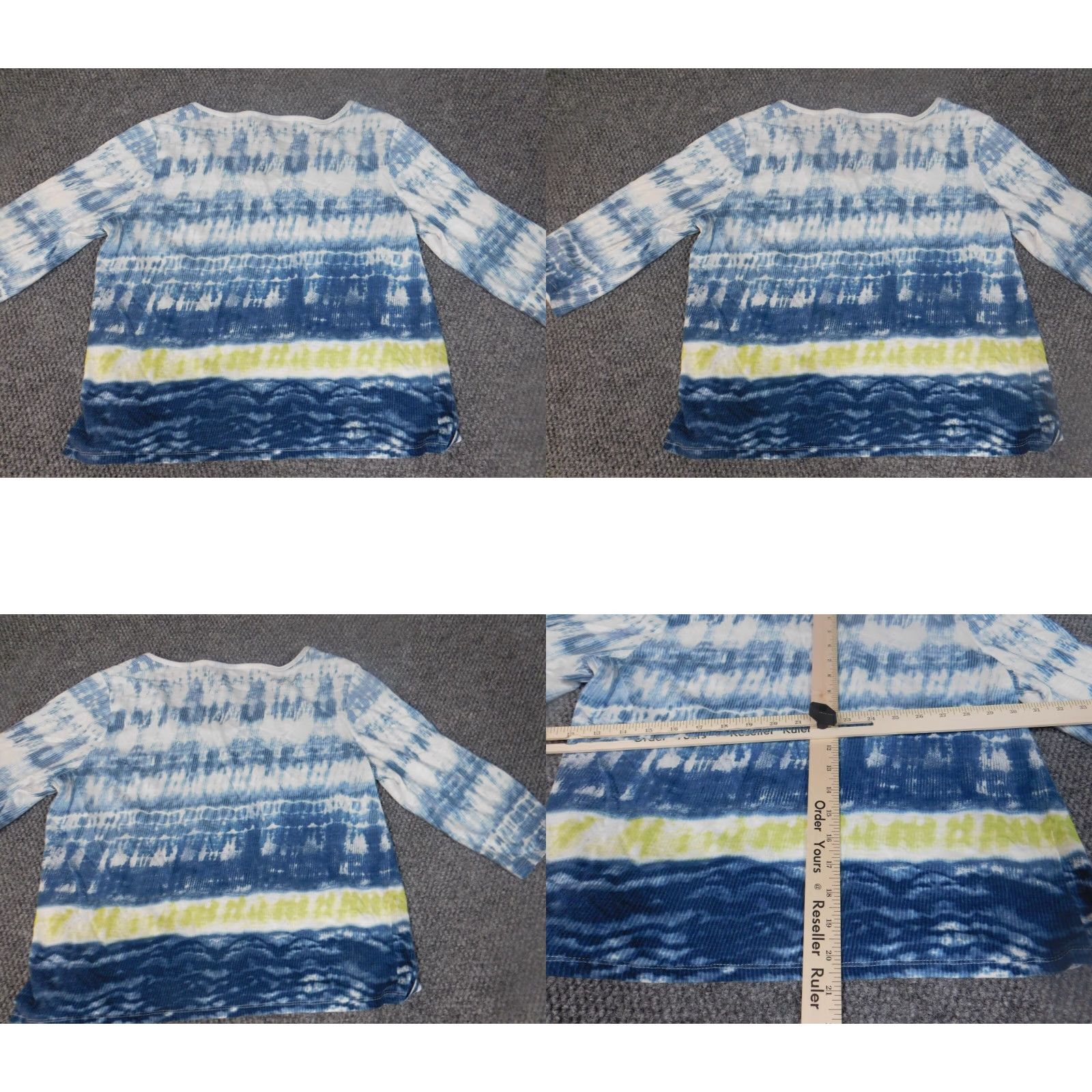 Vintage Onque Casuals Womens Blouse L Blue Striped Stretch Crew Neck Long Sleeve Dolman Sleeve Casual Shirt Women Regular Size L Flat Size L / US 10 / IT 46 - 8 Thumbnail