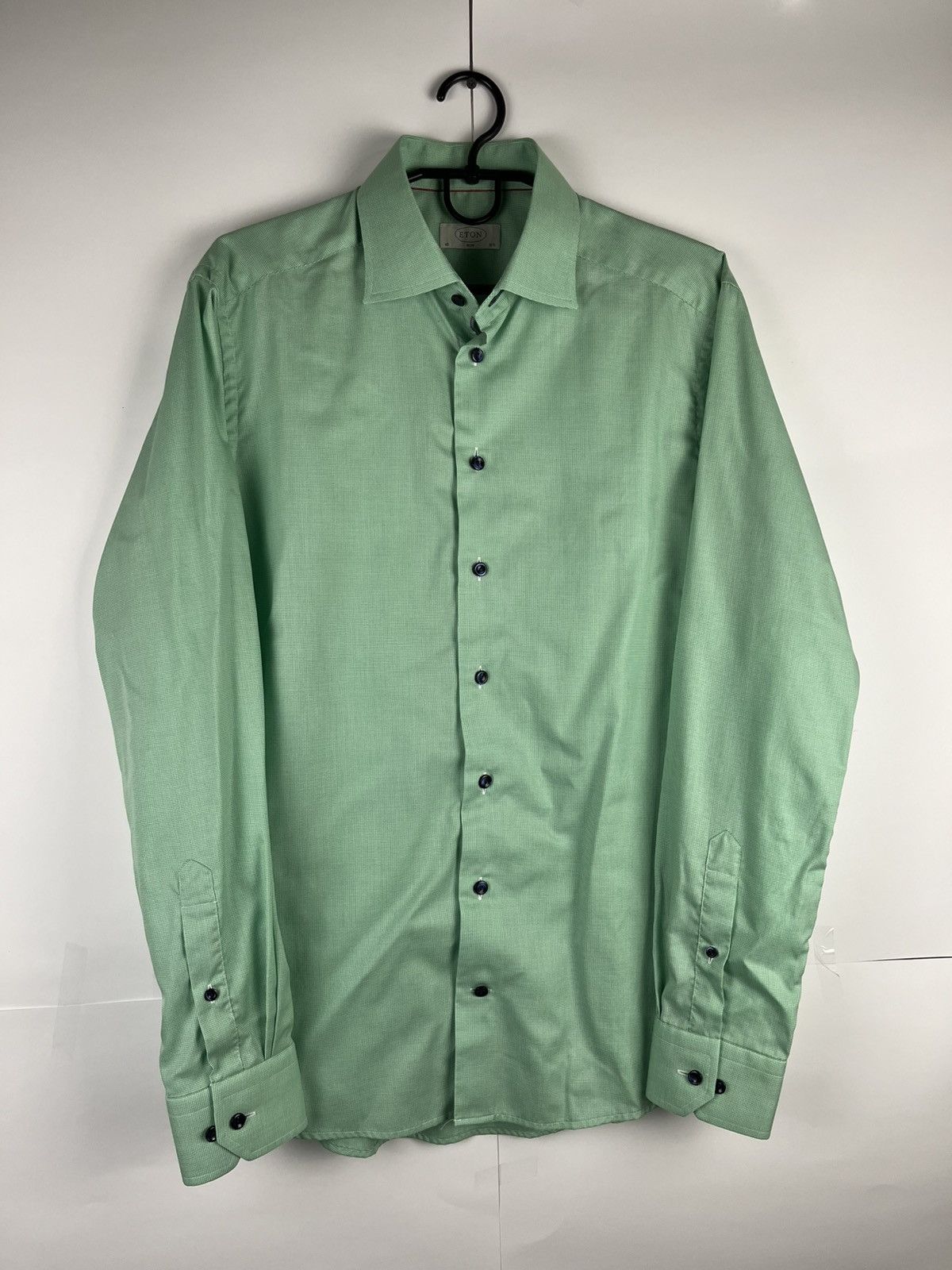 Eton Eton Luxury Solid Cotton Long Sleeve Shirt Button Up Size US L / EU 52-54 / 3 - 1 Thumbnail