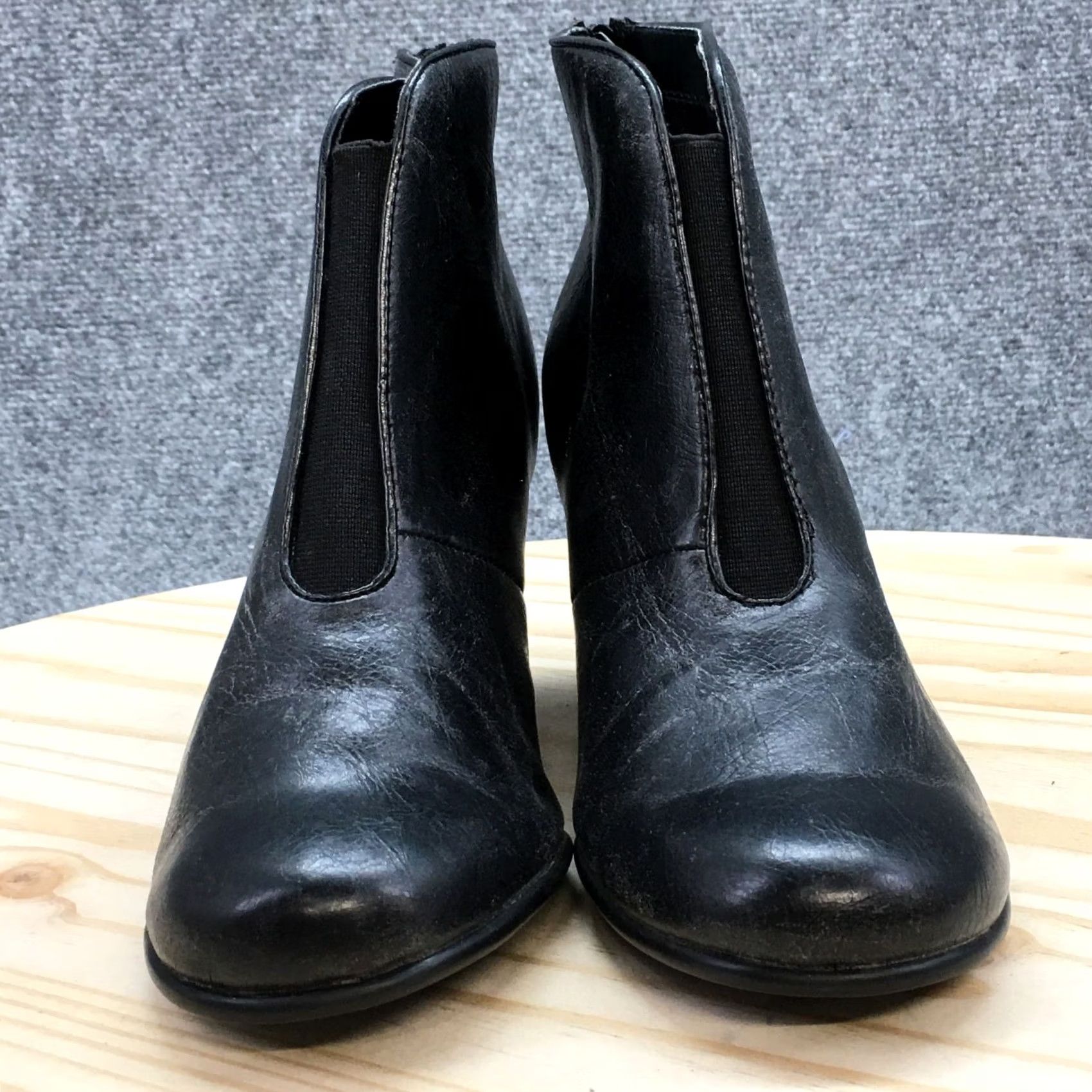 Vintage Aerosoles Boots Womens 8 M Plum Drum Casual Back Zip Wedge Ankle Bootie Black Size US 8 / IT 38 - 6 Thumbnail