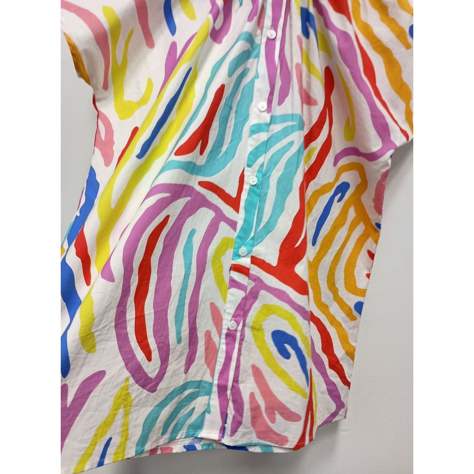 Vintage Layerz Clothing Top Womens M Wearable Art BOHO Abstract Print Short Sleeve Size M / US 6-8 / IT 42-44 - 4 Thumbnail