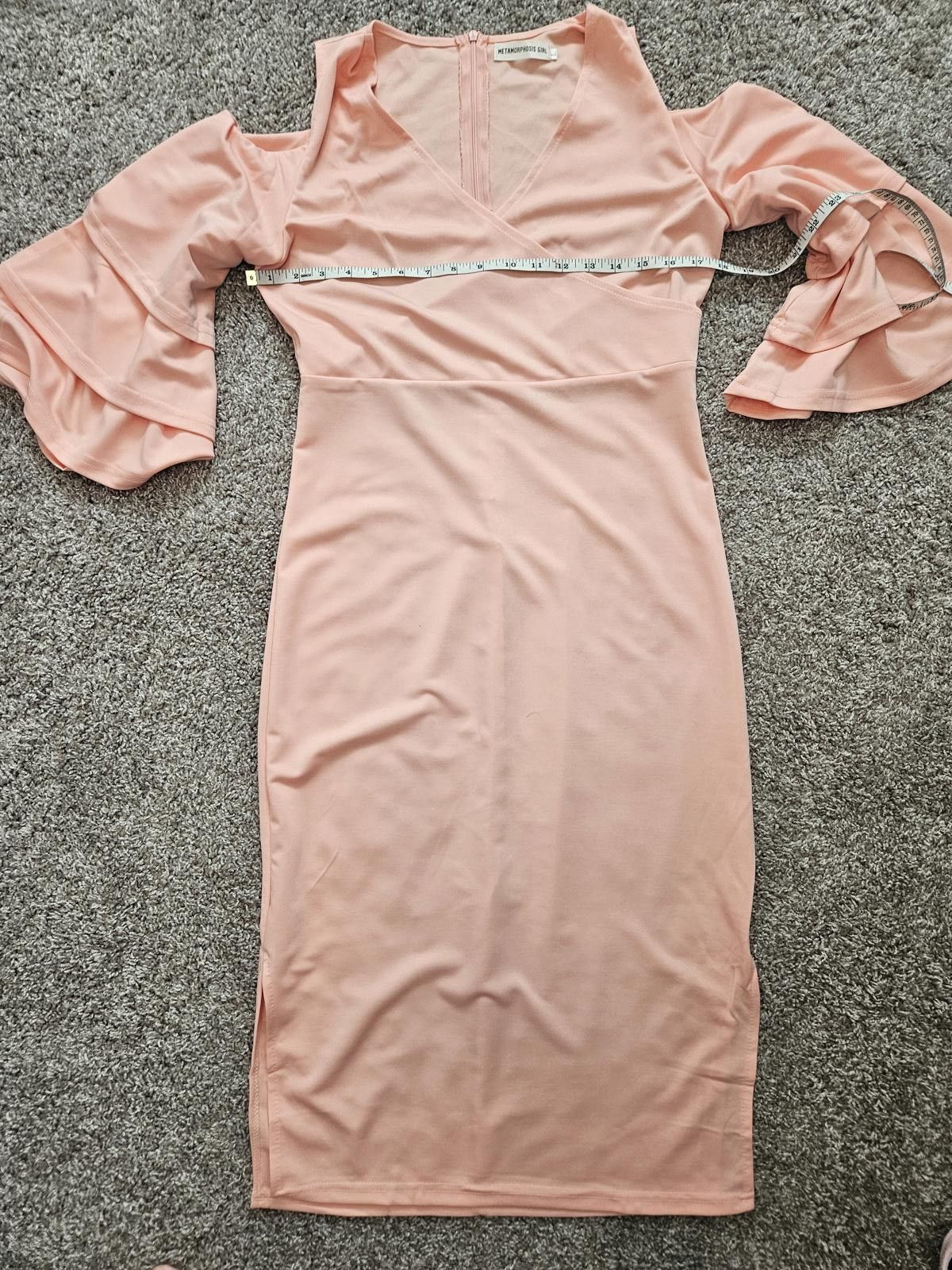 Designer Metamorphosis Girl Wrap Dress with Flounce Sleeves Size L / US 10 / IT 46 - 5 Thumbnail