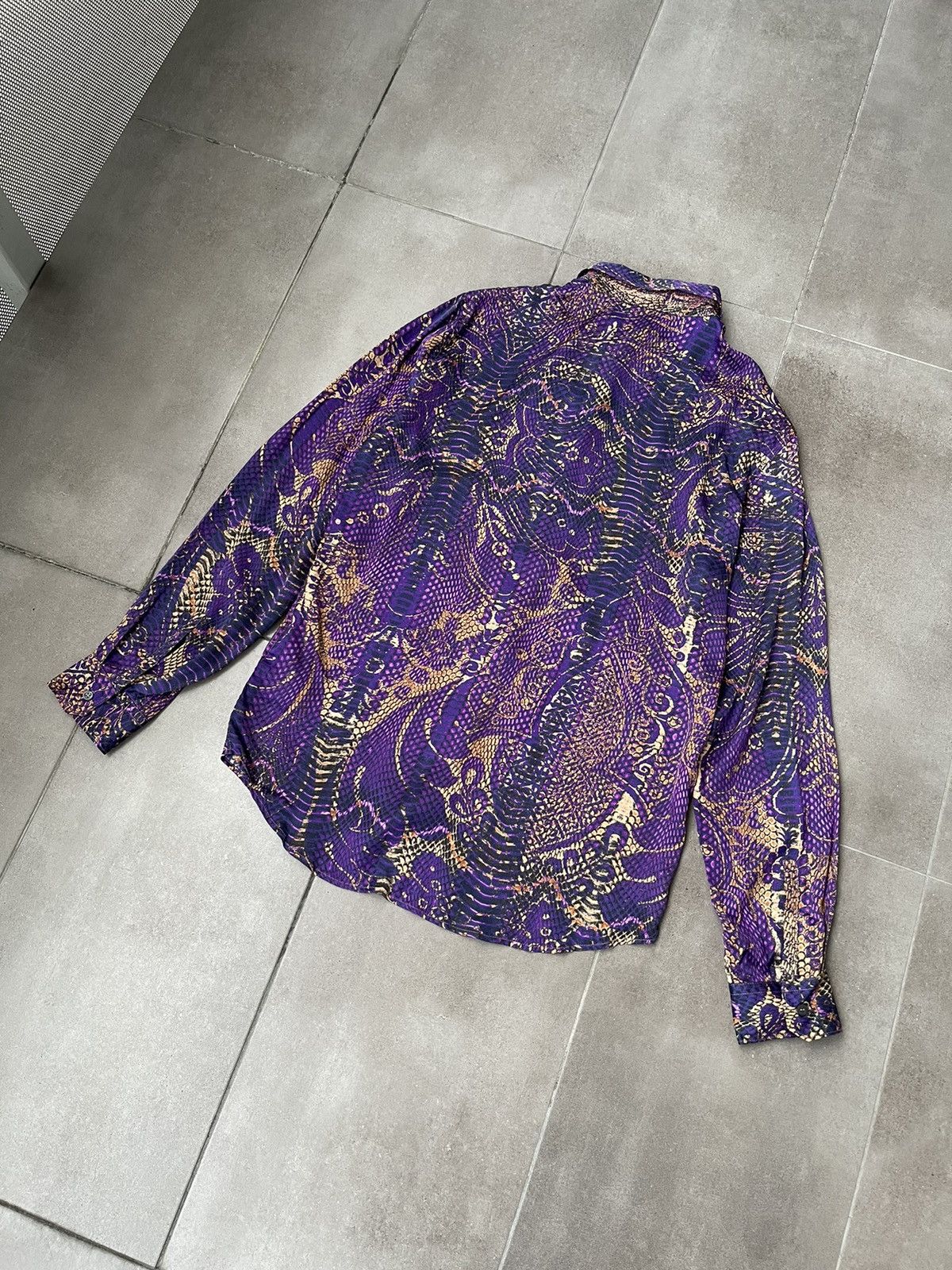 Just Cavalli !DS! FW22 Just Cavalli Animal Print Purple Pattern Shirt Size M / US 6-8 / IT 42-44 - 14 Thumbnail
