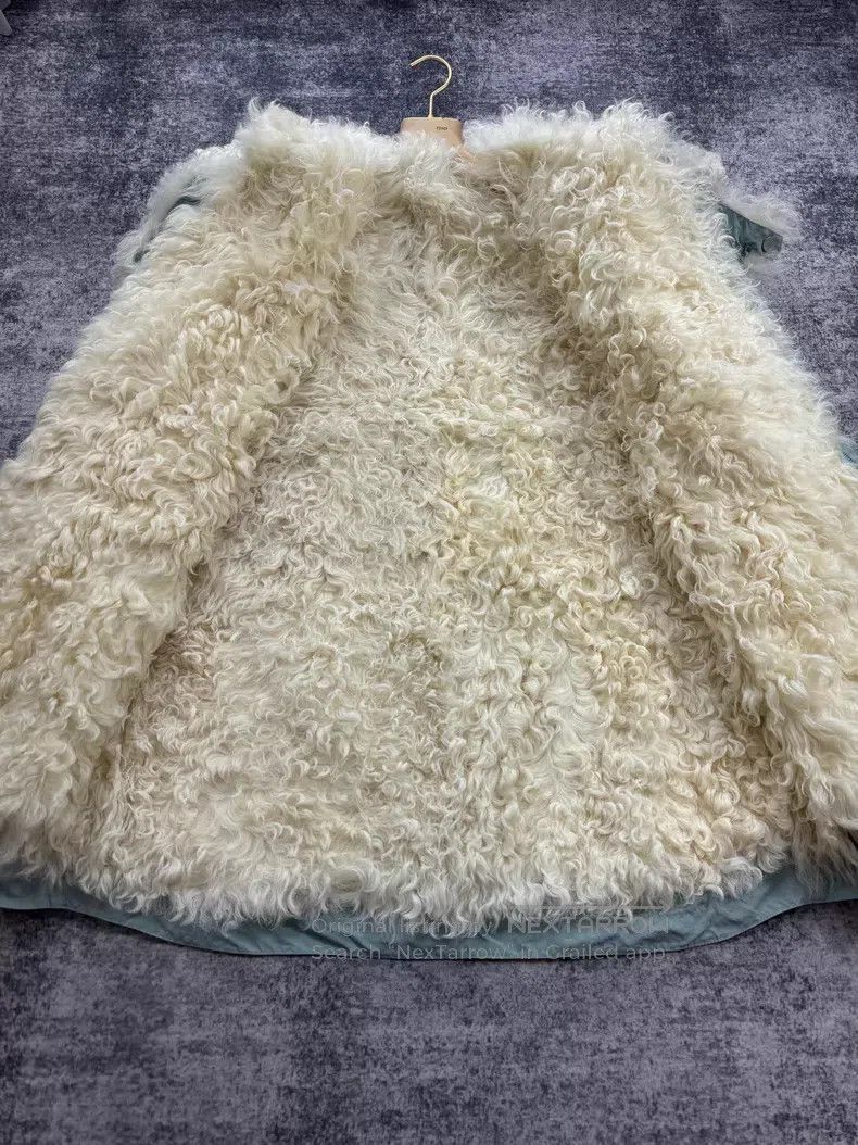 Hermes Hermes Light Blue Fur and Leather Two Piece Coat Size US M / EU 48-50 / 2 - 5 Thumbnail