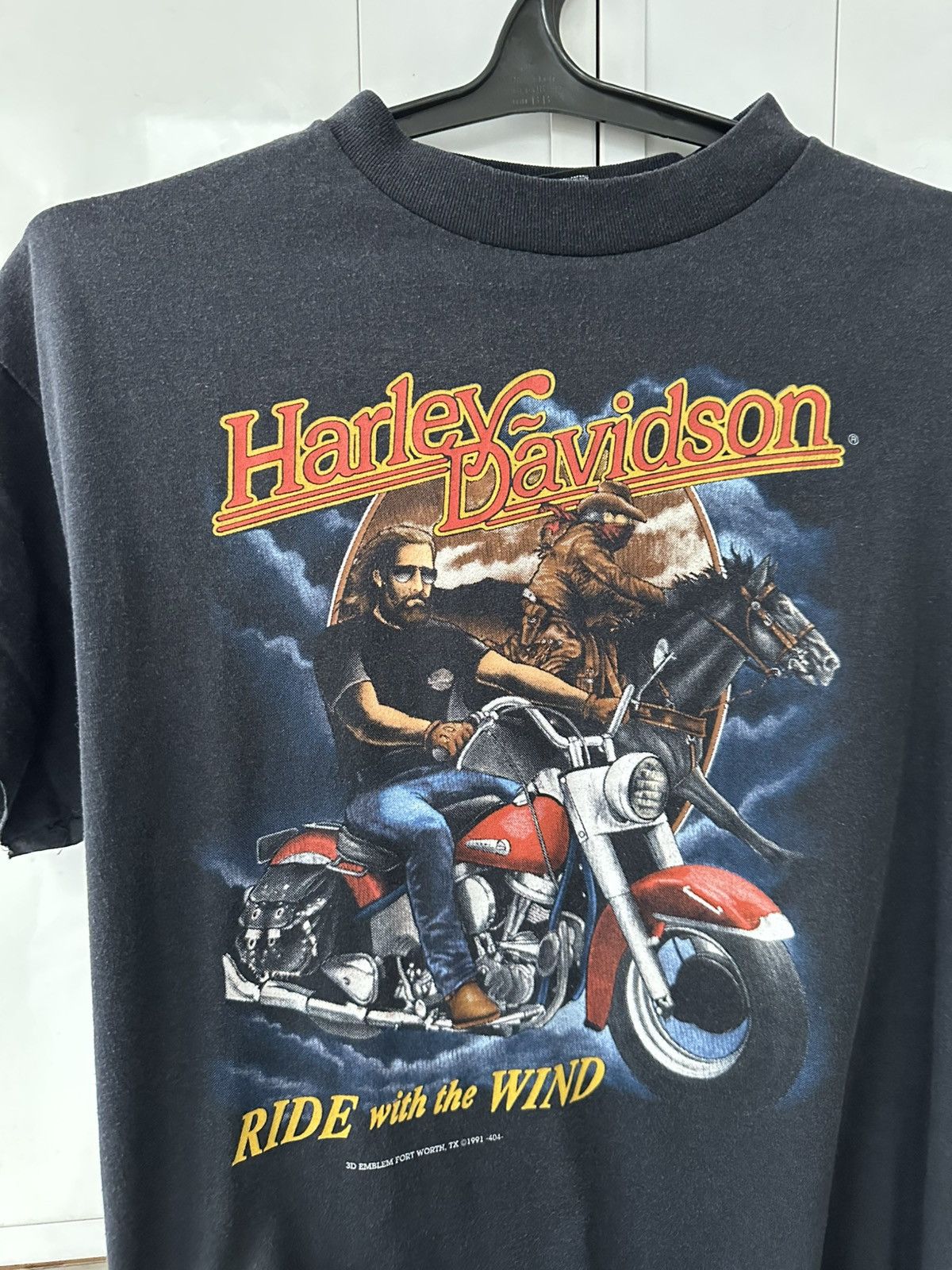 Harley Davidson 3D Emblem 1991 Vintage Harley Davidson T-shirt Size US L / EU 52-54 / 3 - 5 Thumbnail
