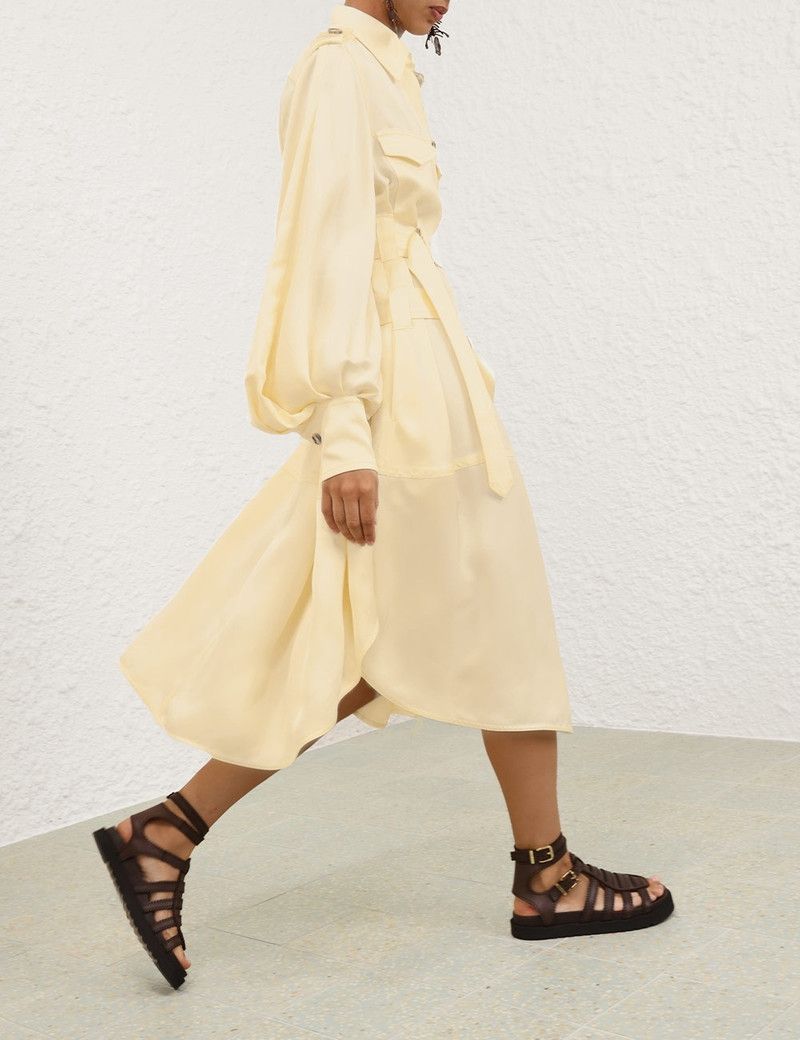 Zimmermann oc11z0226 Balance Cargo Midi Dress In Lemon Size L / US 10 / IT 46 - 7 Thumbnail
