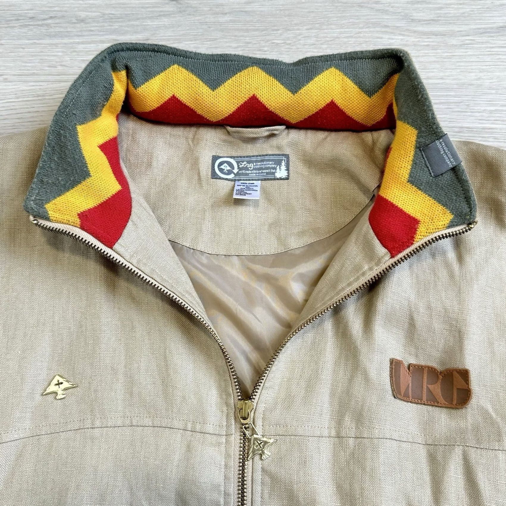 Vintage VINTAGE LRG REGGAE LION PRIDE Rasta Jacket 90s Y2K 2XL Full Zip Tan Bomber Jacket Mens Size US XXL / EU 58 / 5 - 5 Thumbnail