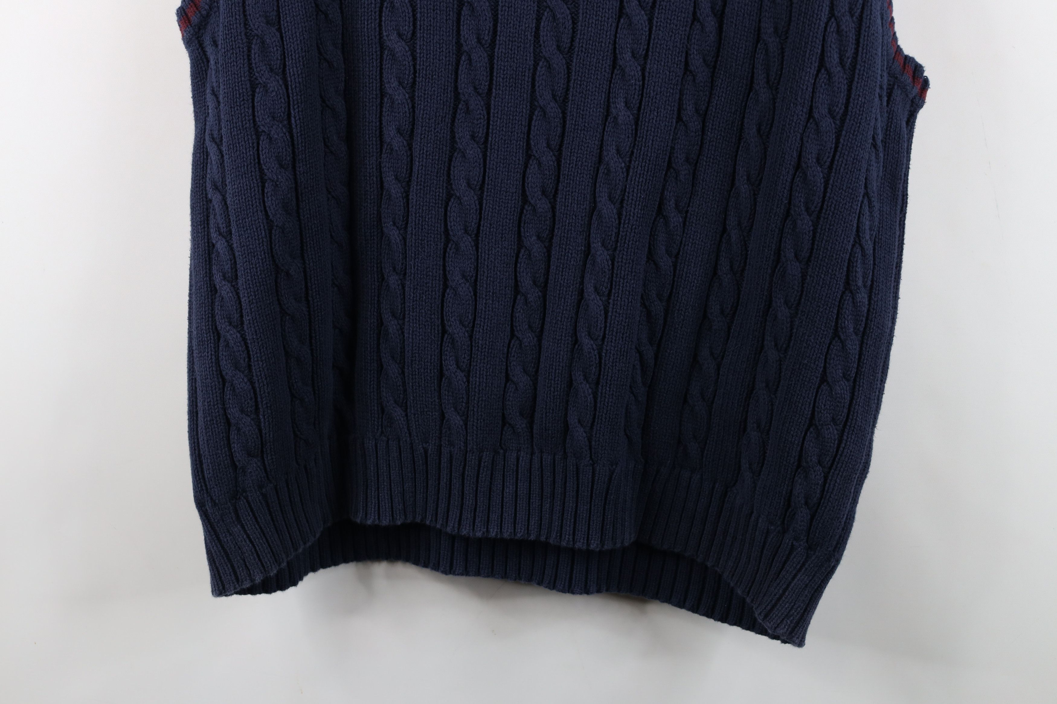 Gap Vintage 90s Gap Chunky Cable Knit Sweater Vest Navy Blue Size US XL / EU 56 / 4 - 11 Thumbnail
