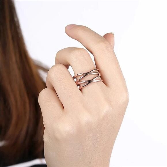 Other (Size 9) 18K Rose Gold Plated Stainless Steel Fashion Ring Size ONE SIZE - 7 Thumbnail