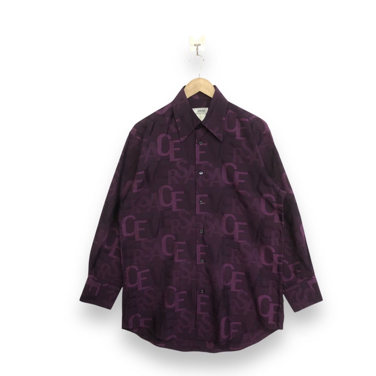 VERSACE COLLECTION SPELLOUT BUTTON SHIRT