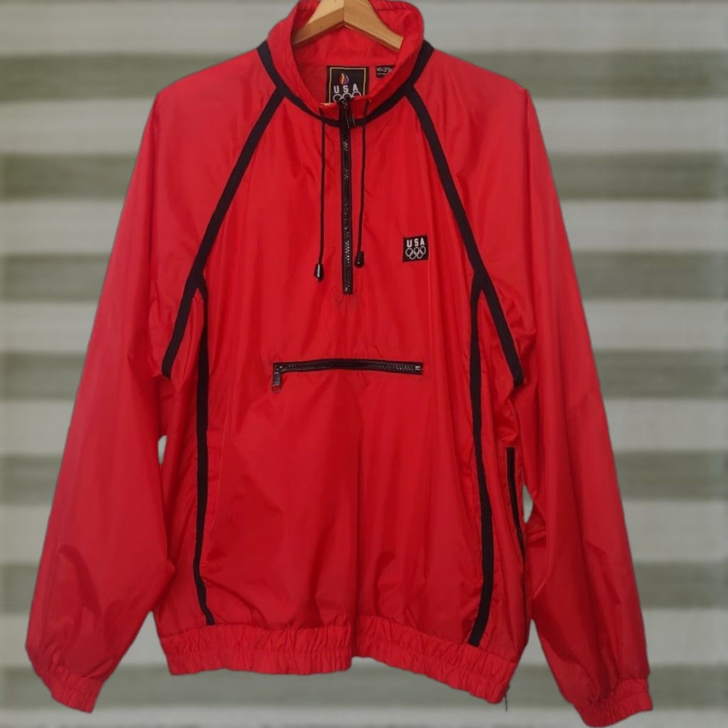 JCPenney VINTAGE JC Penney for USA Olympics Windbreaker Jacket Pullover Red Men L Size US L / EU 52-54 / 3 - 1 Thumbnail