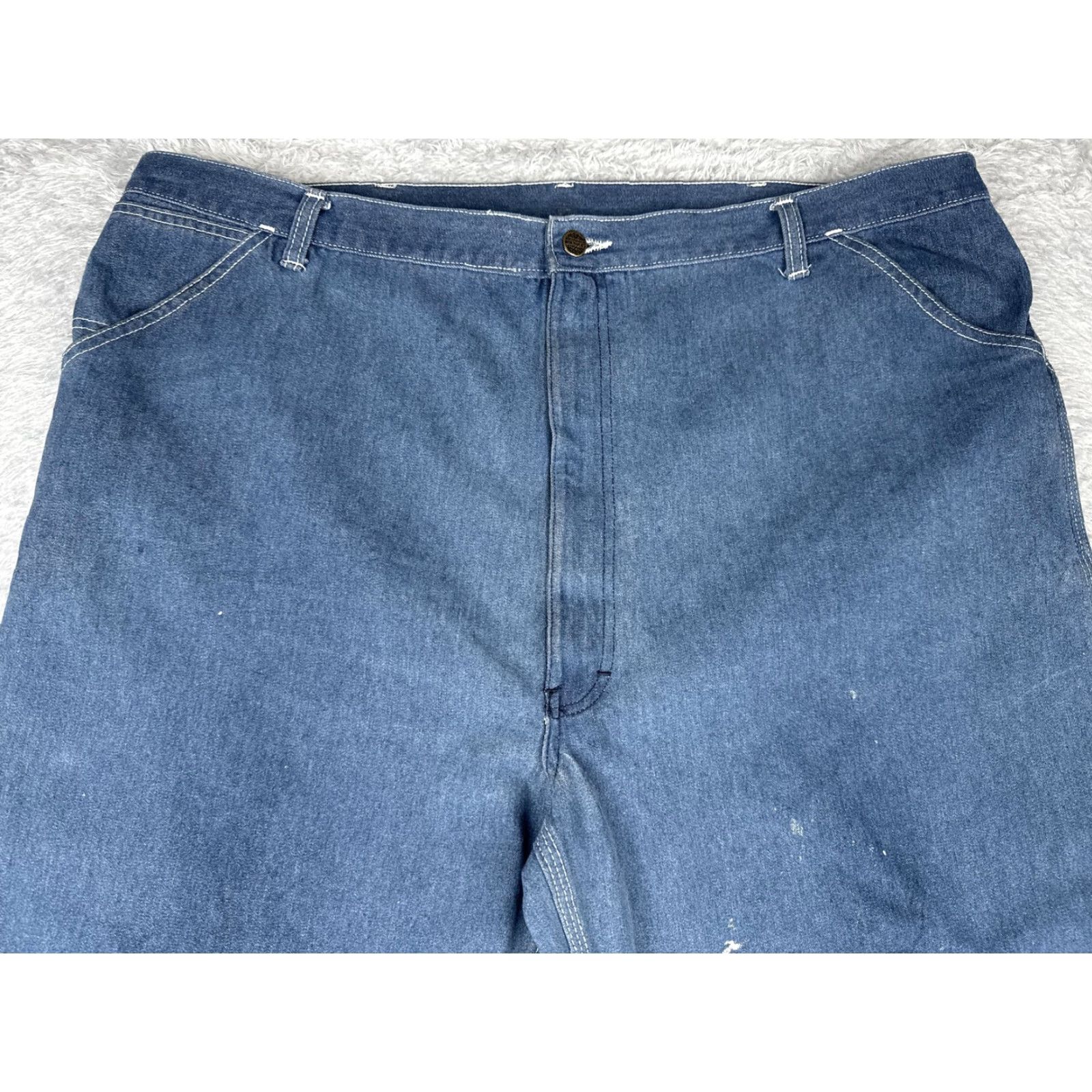 Vintage VINTAGE Roebucks Carpenter Jeans Mens 46x30 Blue Denim Workwear Hammer Loop Regular 5-Pocket Design Jeans Mens Boys Girls Size US 30 / EU 46 - 4 Thumbnail