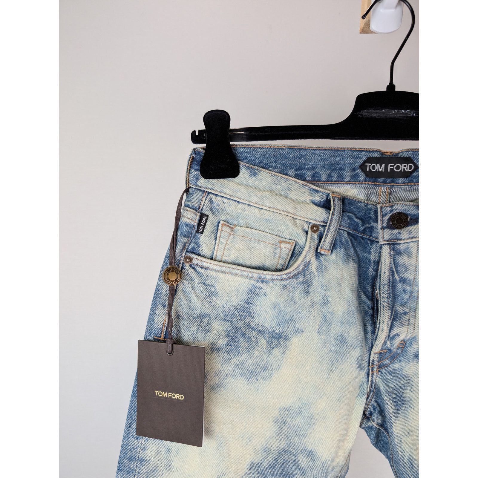 Tom Ford o1rshd1 Slim-Fit Denim Jeans in Pale Bleached Size US 30 / EU 46 - 6 Thumbnail