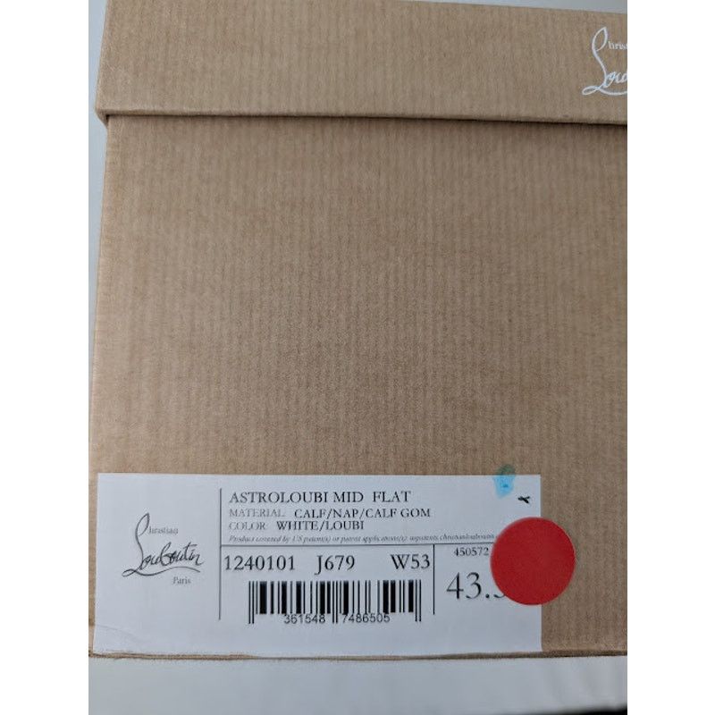 Christian Louboutin o1rshd1 Astroloubi Mid Flat Sneakers in White/Loubi Size US 10.5 / EU 43-44 - 10 Thumbnail