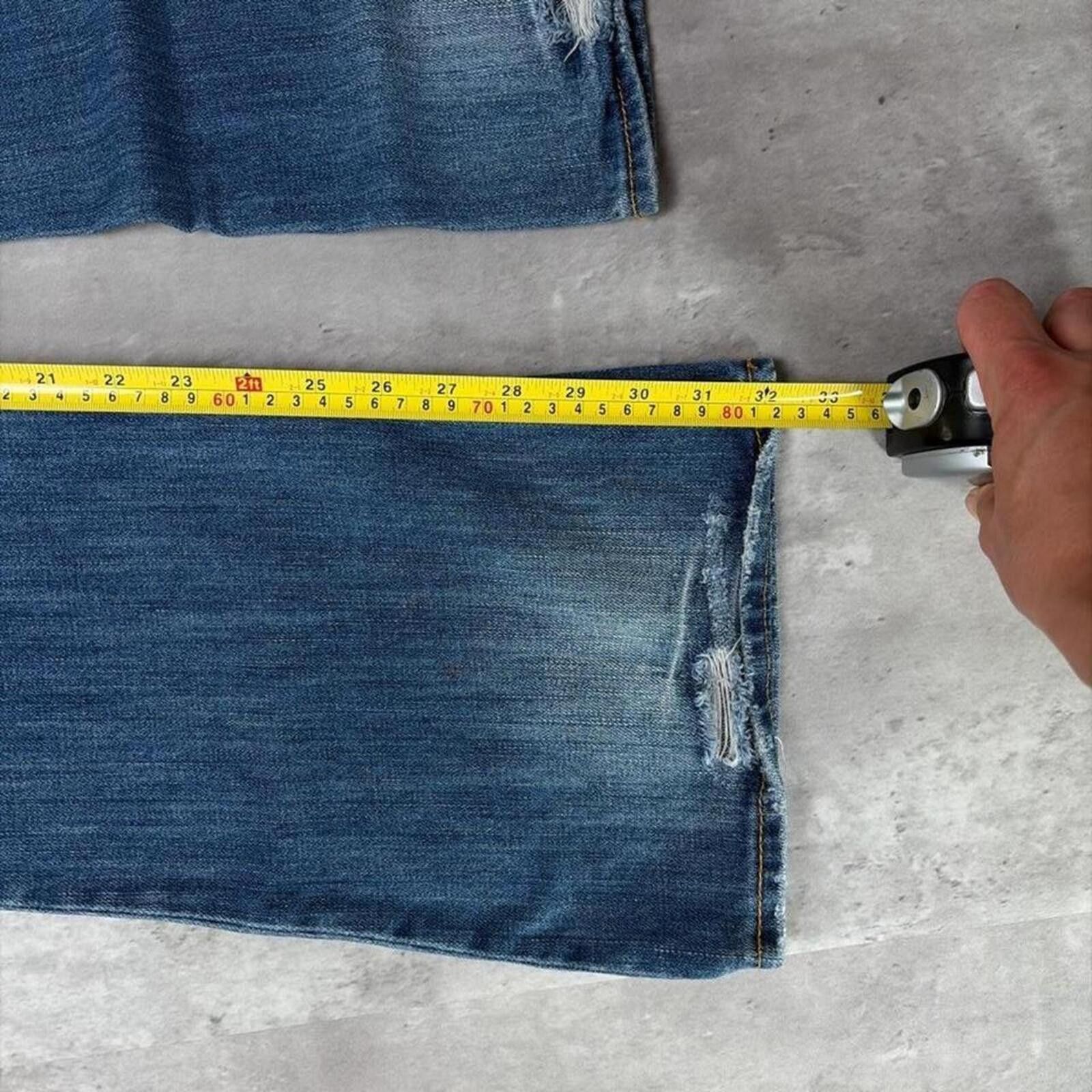 Other Y2K Blue Hollister Surf Grunge Flared Denim Jeans Size 30" / US 8 / IT 44 - 7 Thumbnail
