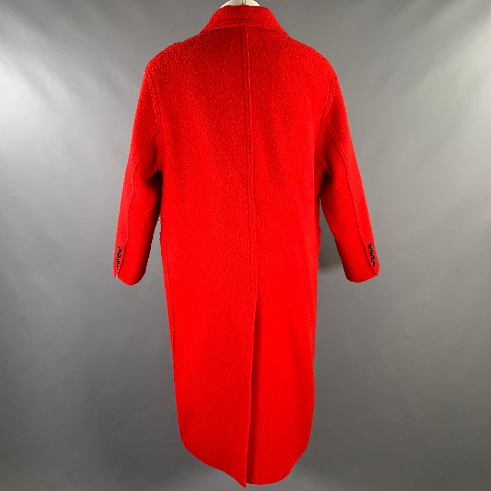 AMI AMI by ALEXANDRE MATTIUSSI S Red Textured Virgin Wool Coat Size US S / EU 44-46 / 1 - 4 Thumbnail