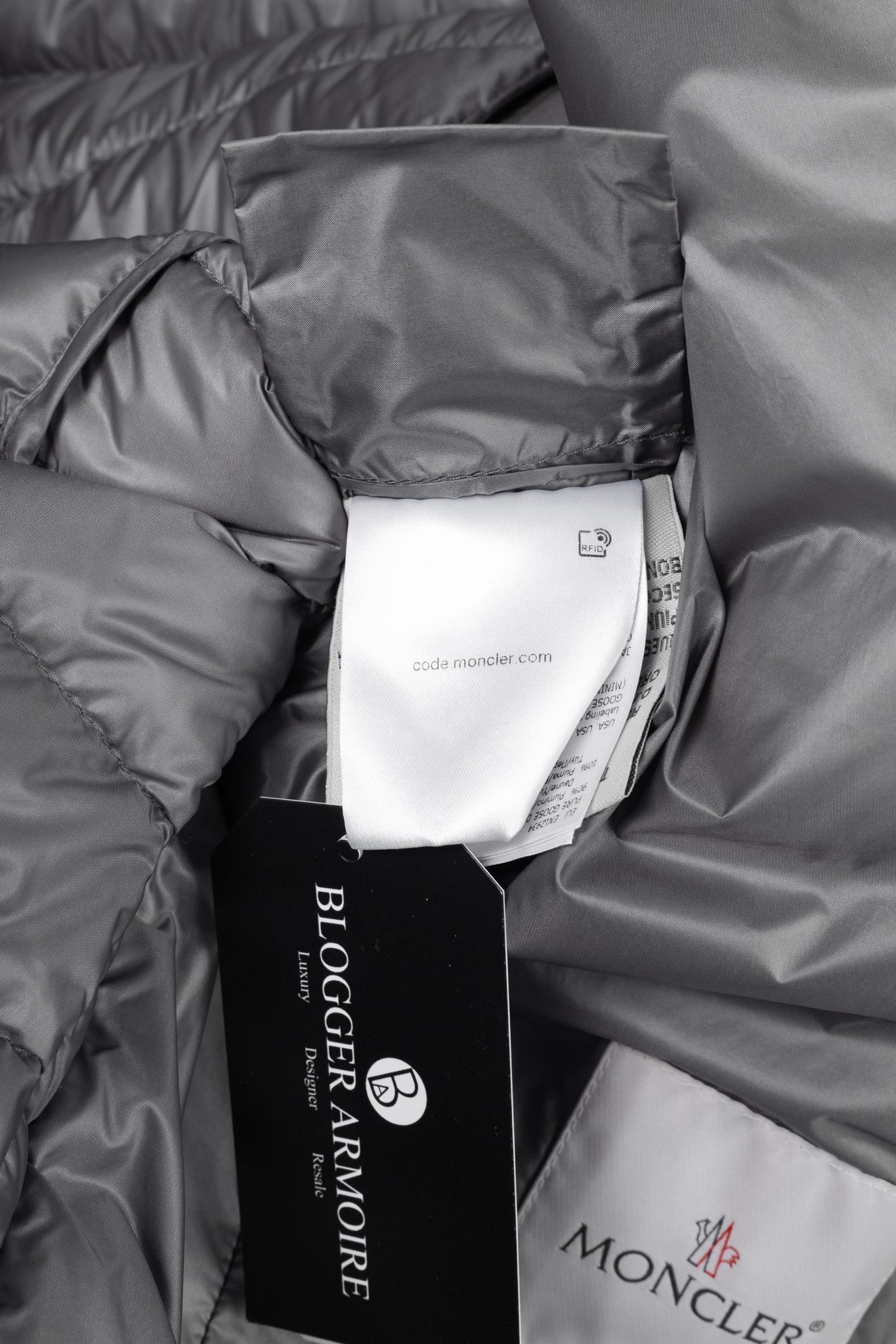 Moncler Moncler Longue Saison Bogue Grey Nylon Puffer Coat Size L / US 10 / IT 46 - 10 Thumbnail