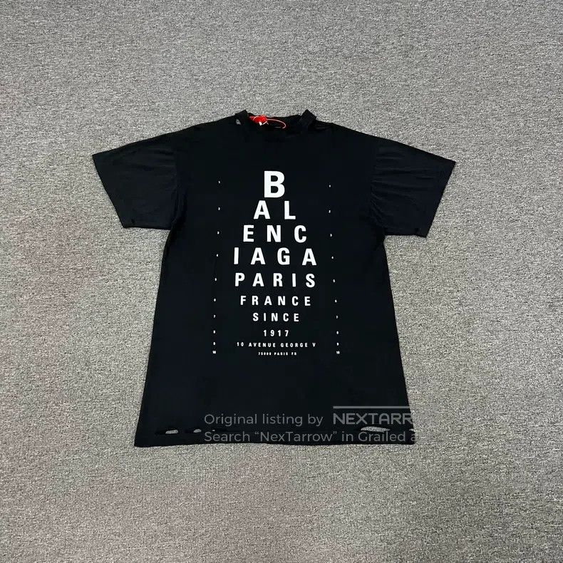 Balenciaga Balenciaga Eye Chart Short Sleeve T-Shirt Size US S / EU 44-46 / 1 - 1 Thumbnail