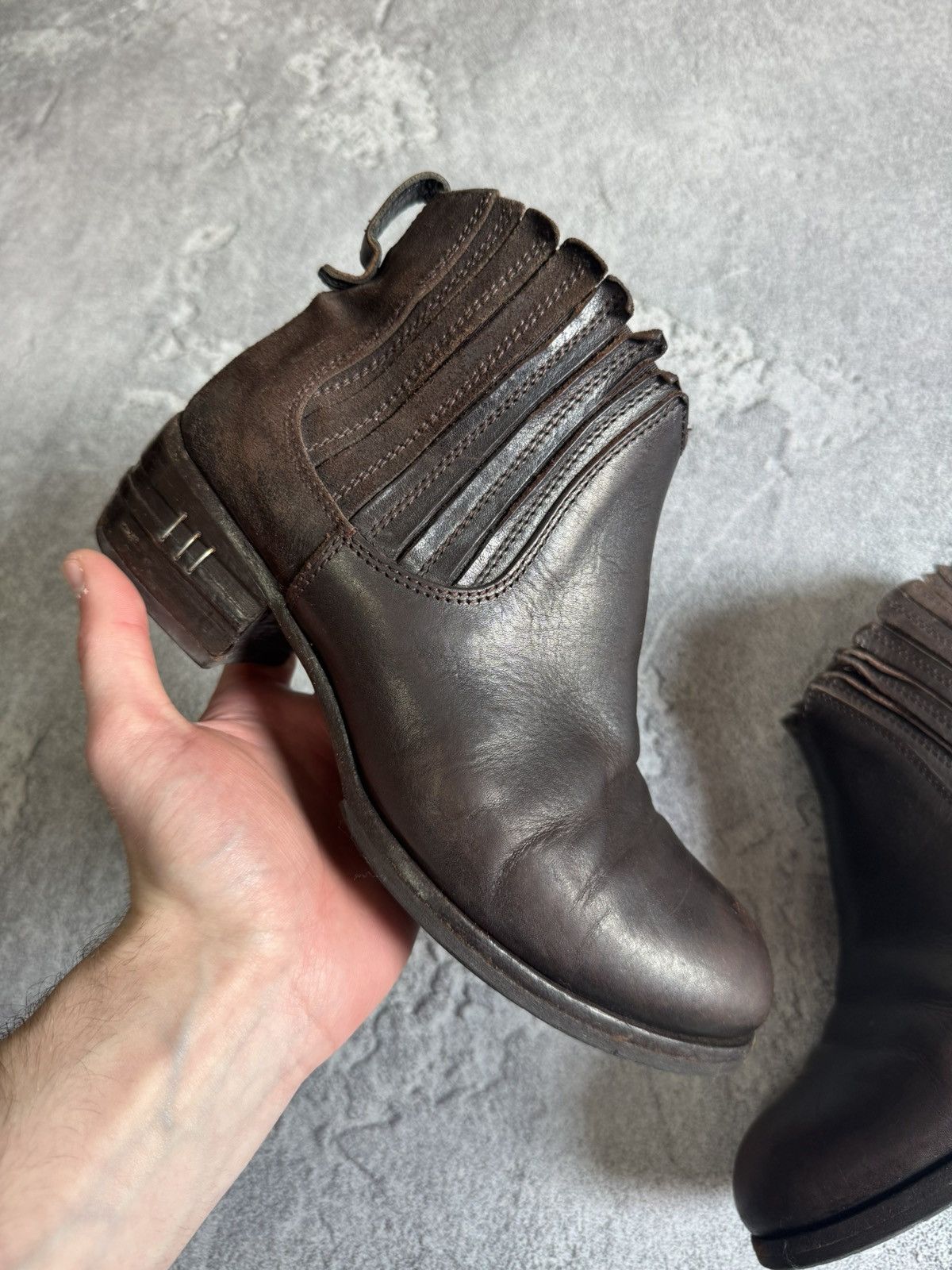 Designer × MoMA MOMA 37size leather brown shoes boots ankle cowboy biker Size US 7 / IT 37 - 5 Thumbnail