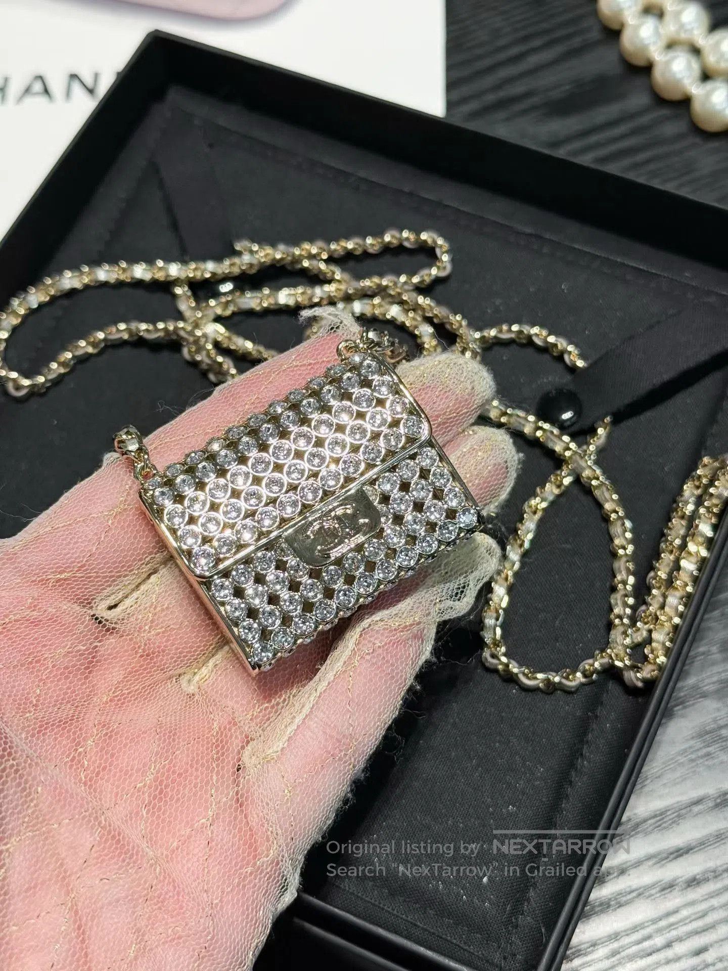 Chanel Chanel 23S Gold Diamond Bag Pendant Necklace. Size ONE SIZE - 2 Thumbnail