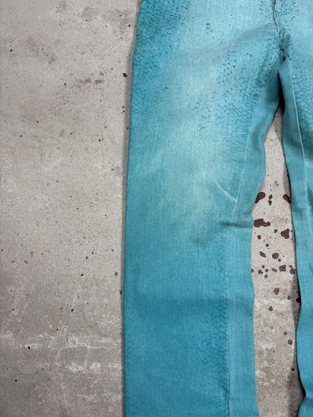 Roberto Cavalli Vintage 90s Roberto Cavalli Jeans Blue Fish Scale Denim Pant Size 28" / US 6 / IT 42 - 5 Thumbnail
