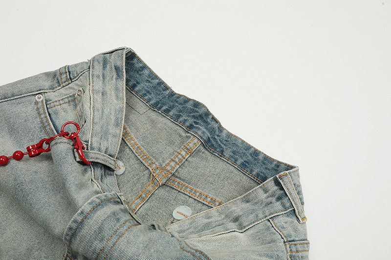 Jean American retro graffiti loose straight wide-leg jeans Size US 32 / EU 48 - 4 Thumbnail