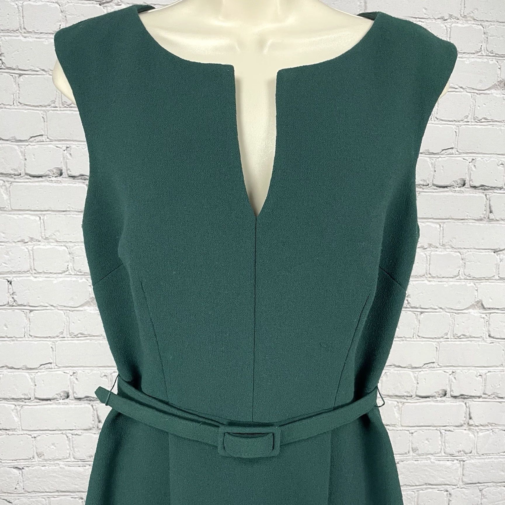 VINTAGE Trina Turk Green Belted Sleeveless A-Line Dress United States Made  Size 8 Women\'